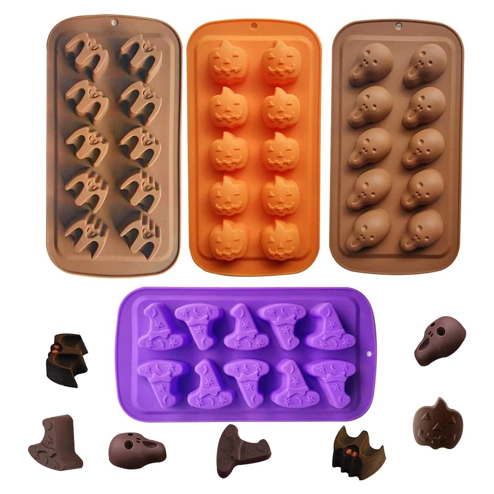 Moldes de Silicona Halloween OMDBAGD - 4 Piezas para Pasteles