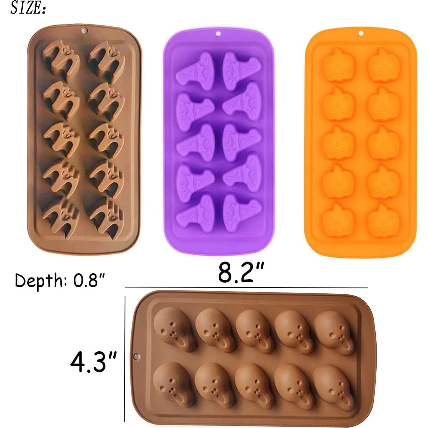 Moldes de Silicona Halloween OMDBAGD - 4 Piezas para Pasteles
