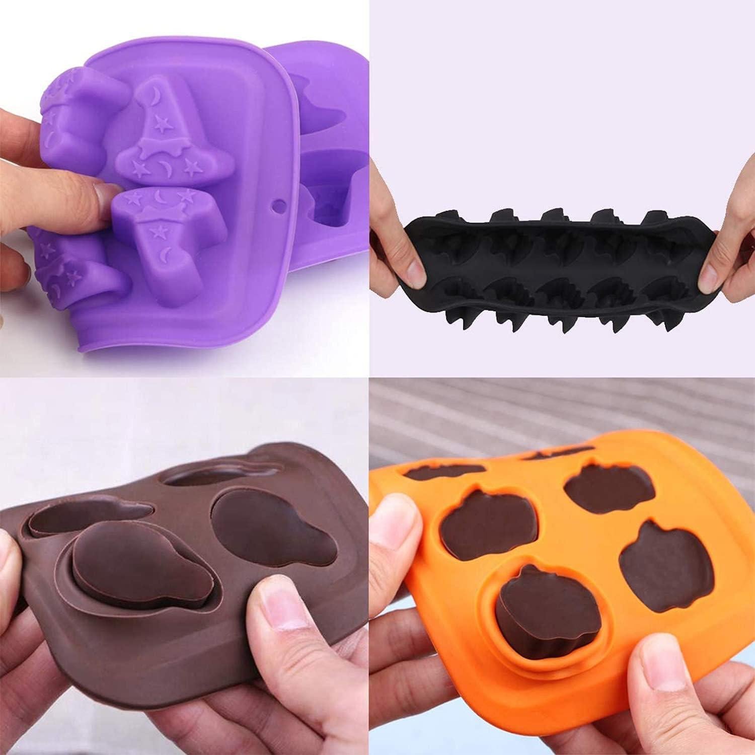 Moldes de Silicona Halloween OMDBAGD - 4 Piezas para Pasteles