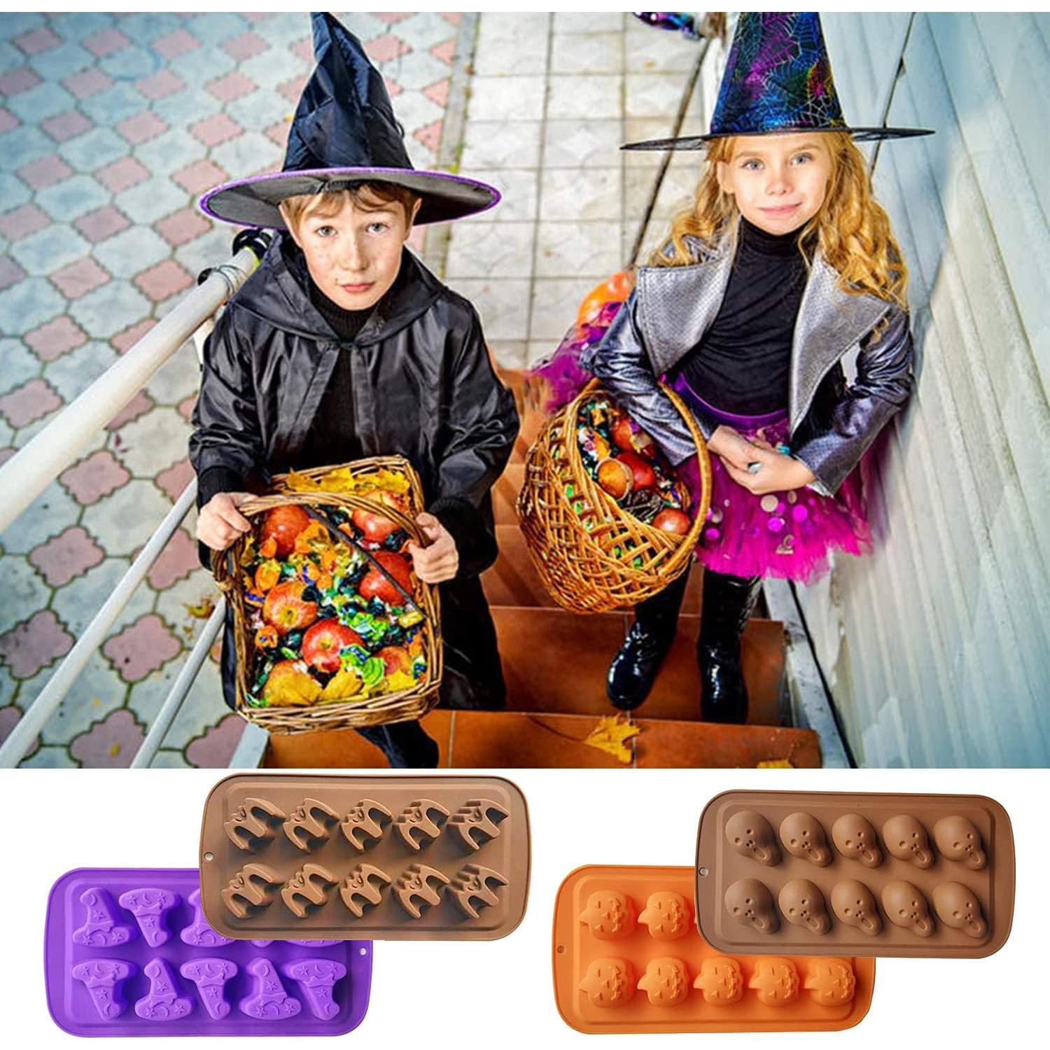 Moldes de Silicona Halloween OMDBAGD - 4 Piezas para Pasteles