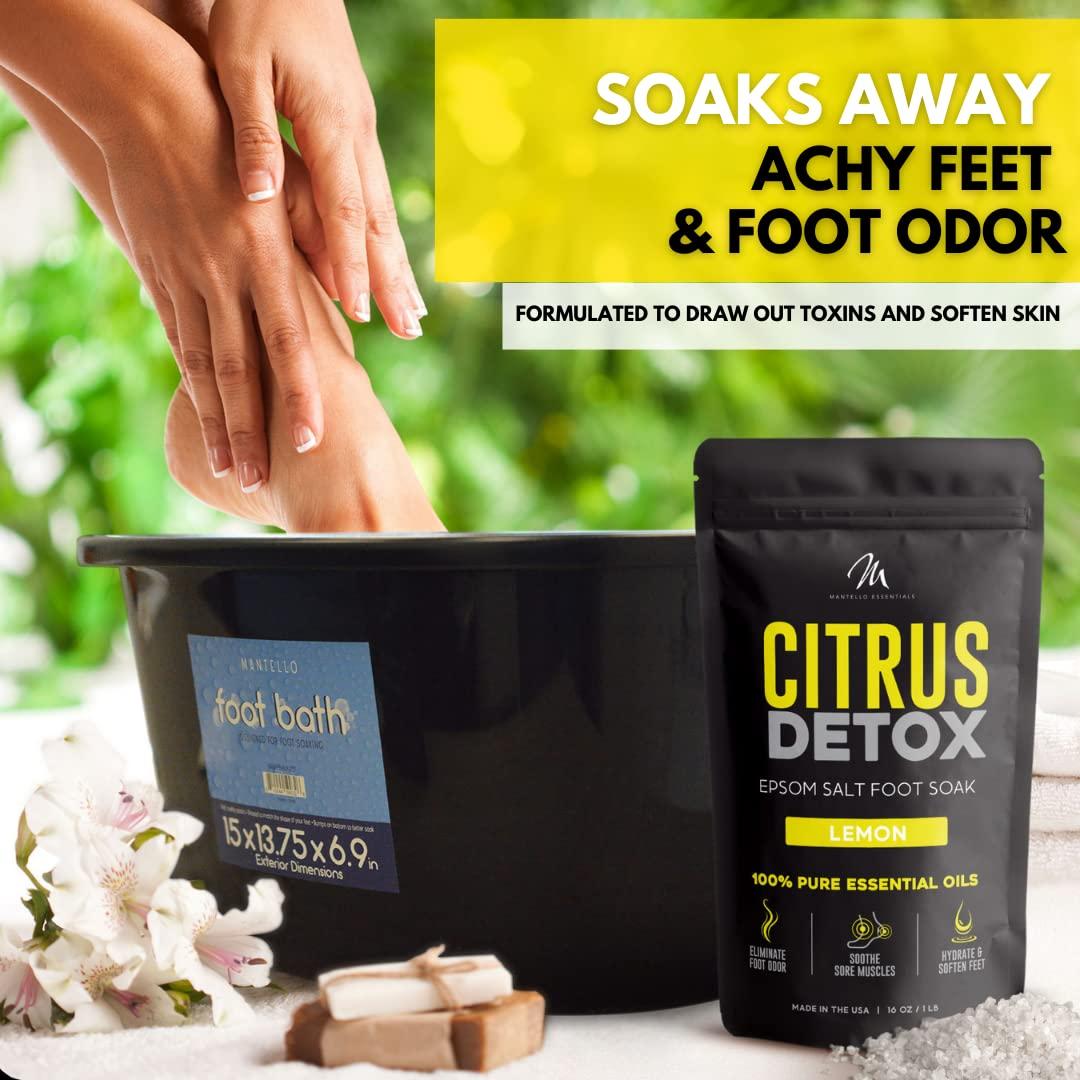 Baño de Pies Detox Cítrico Mantello - 0.45 kg - Sales de Epsom