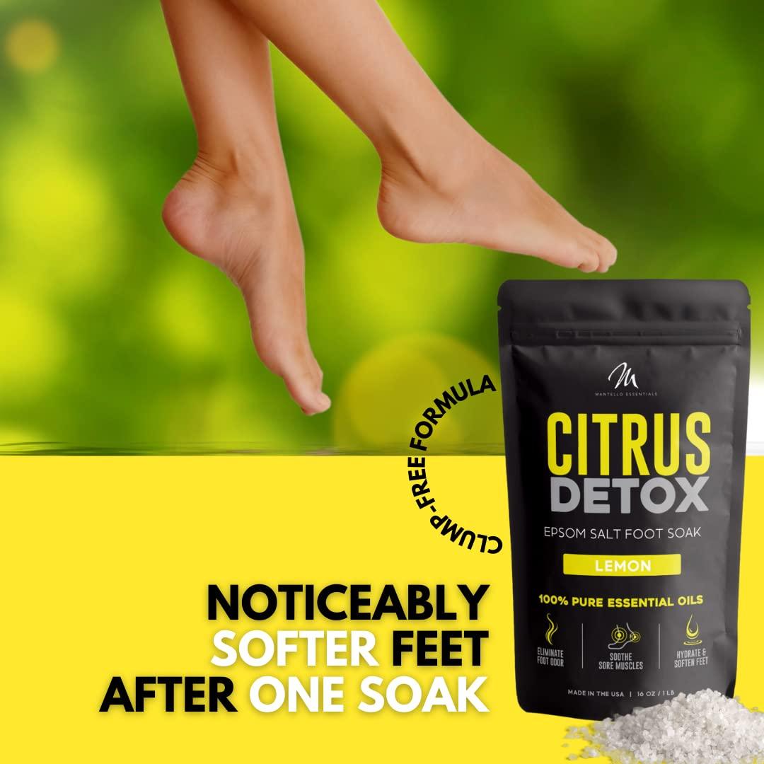Baño de Pies Detox Cítrico Mantello - 0.45 kg - Sales de Epsom