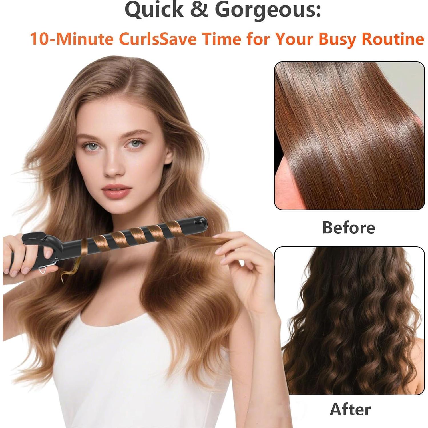 Plancha de Rizar Cerámica HUVCY 1 Pulgada Ajustable 82-232°C