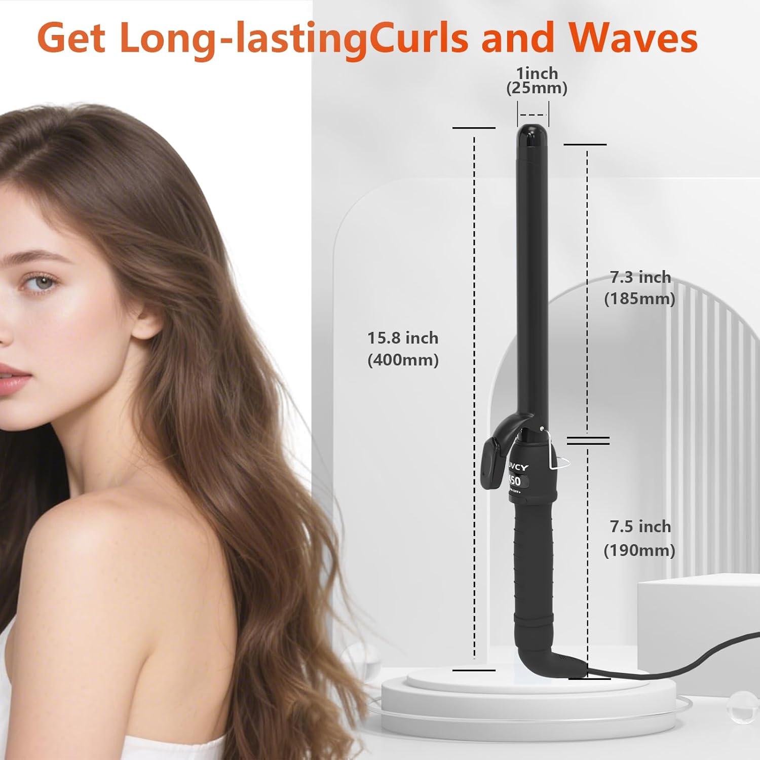 Plancha de Rizar Cerámica HUVCY 1 Pulgada Ajustable 82-232°C