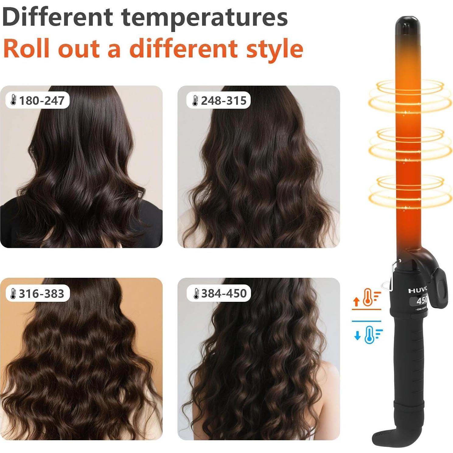 Plancha de Rizar Cerámica HUVCY 1 Pulgada Ajustable 82-232°C