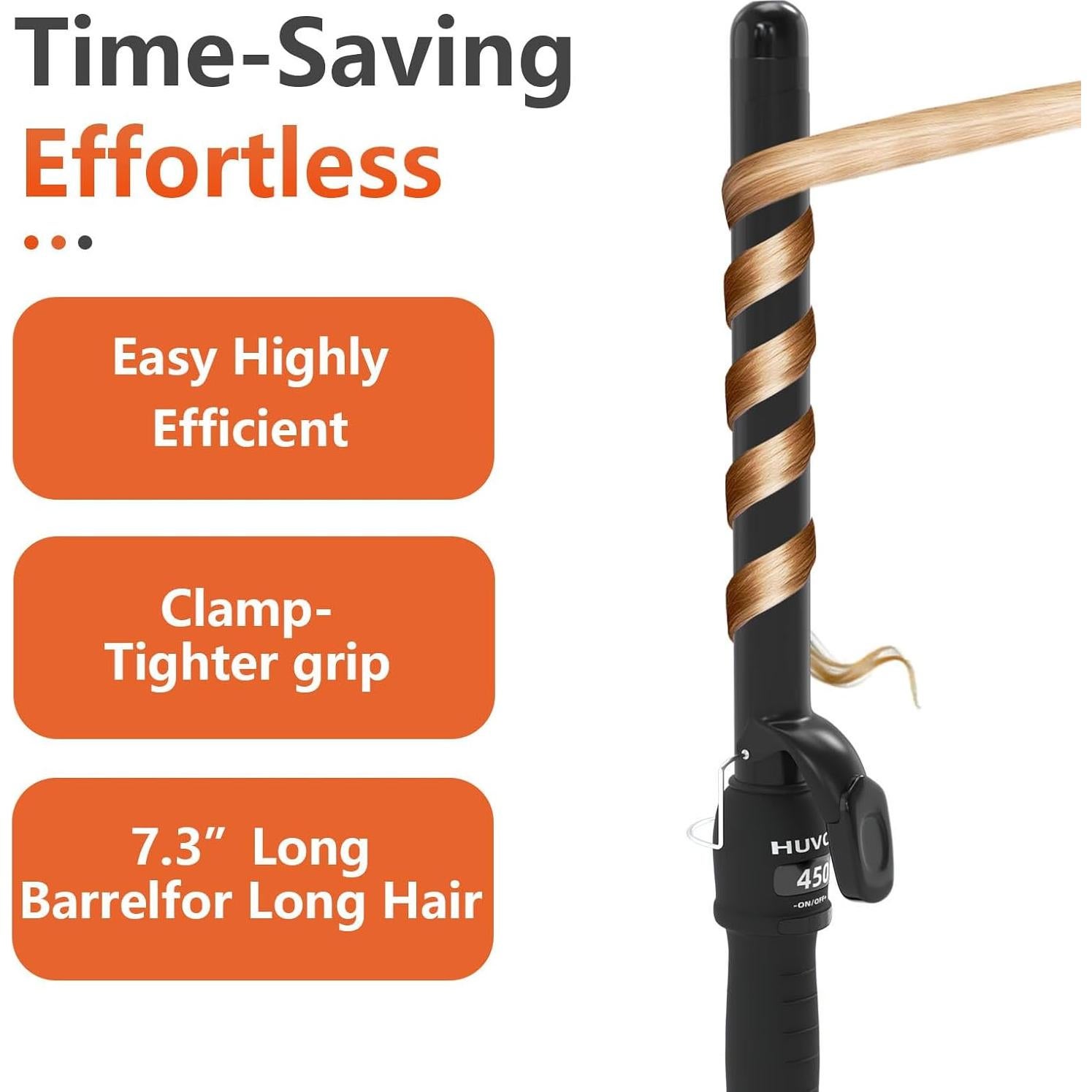 Plancha de Rizar Cerámica HUVCY 1 Pulgada Ajustable 82-232°C