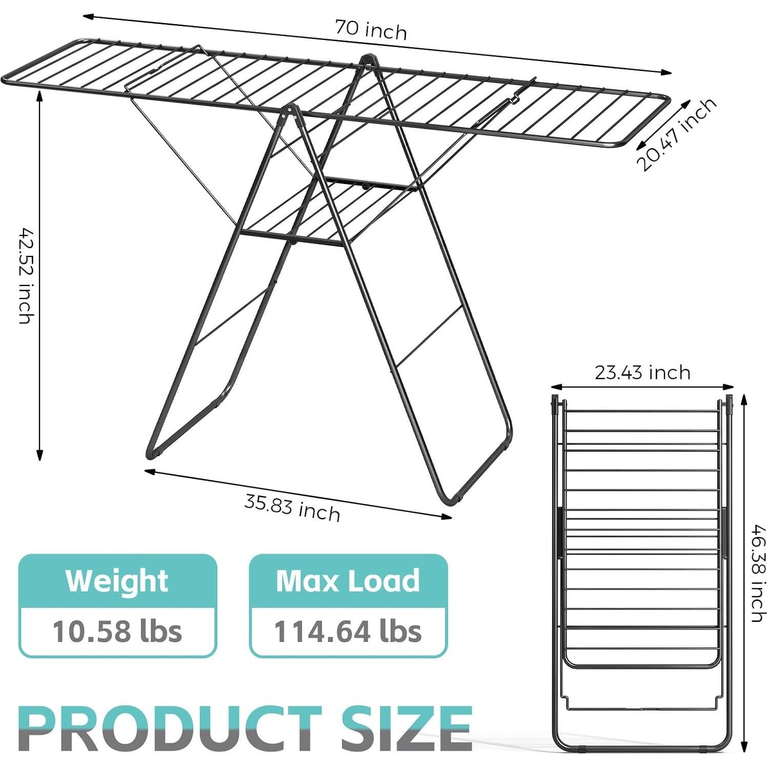 Estante para Secar Ropa APEXCHASER Plegable Ajustable 178 cm
