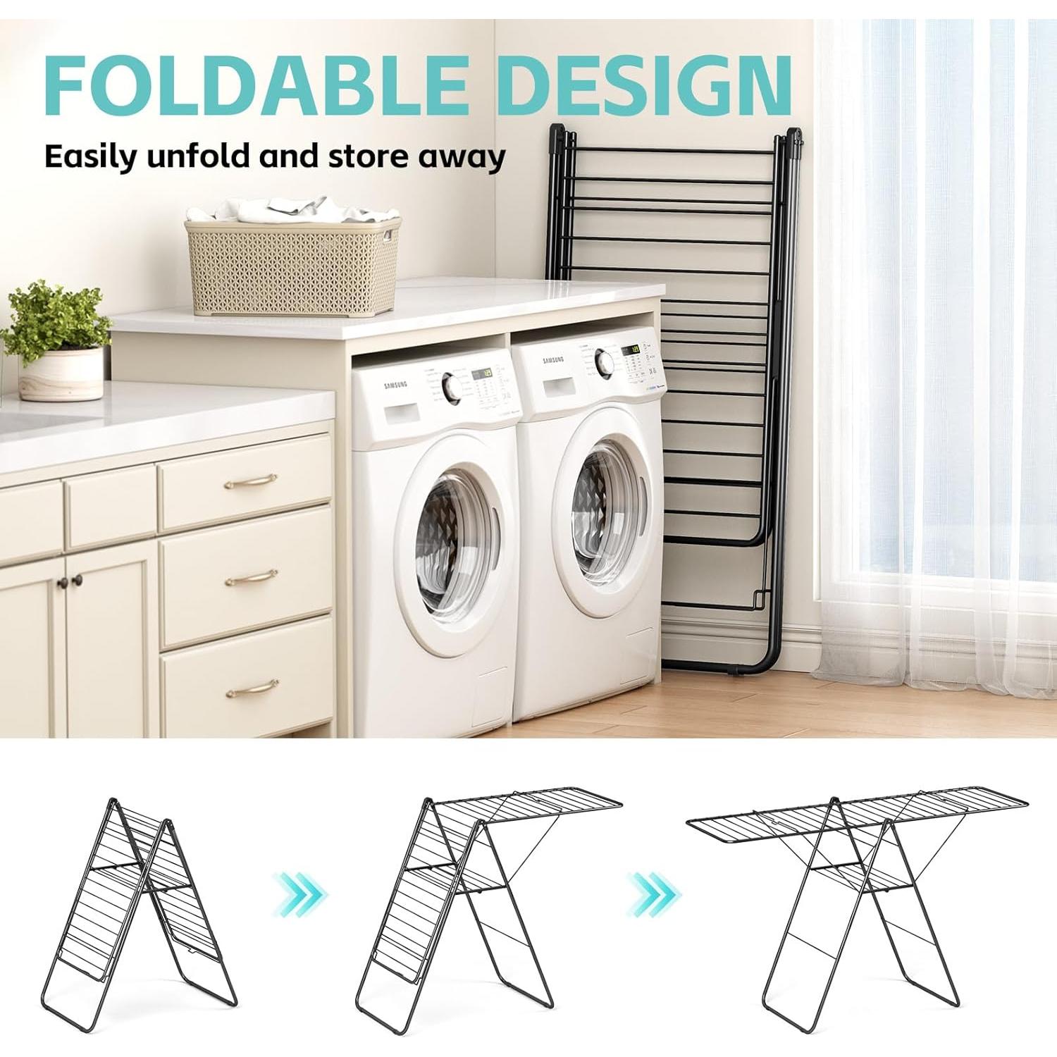 Estante para Secar Ropa APEXCHASER Plegable Ajustable 178 cm