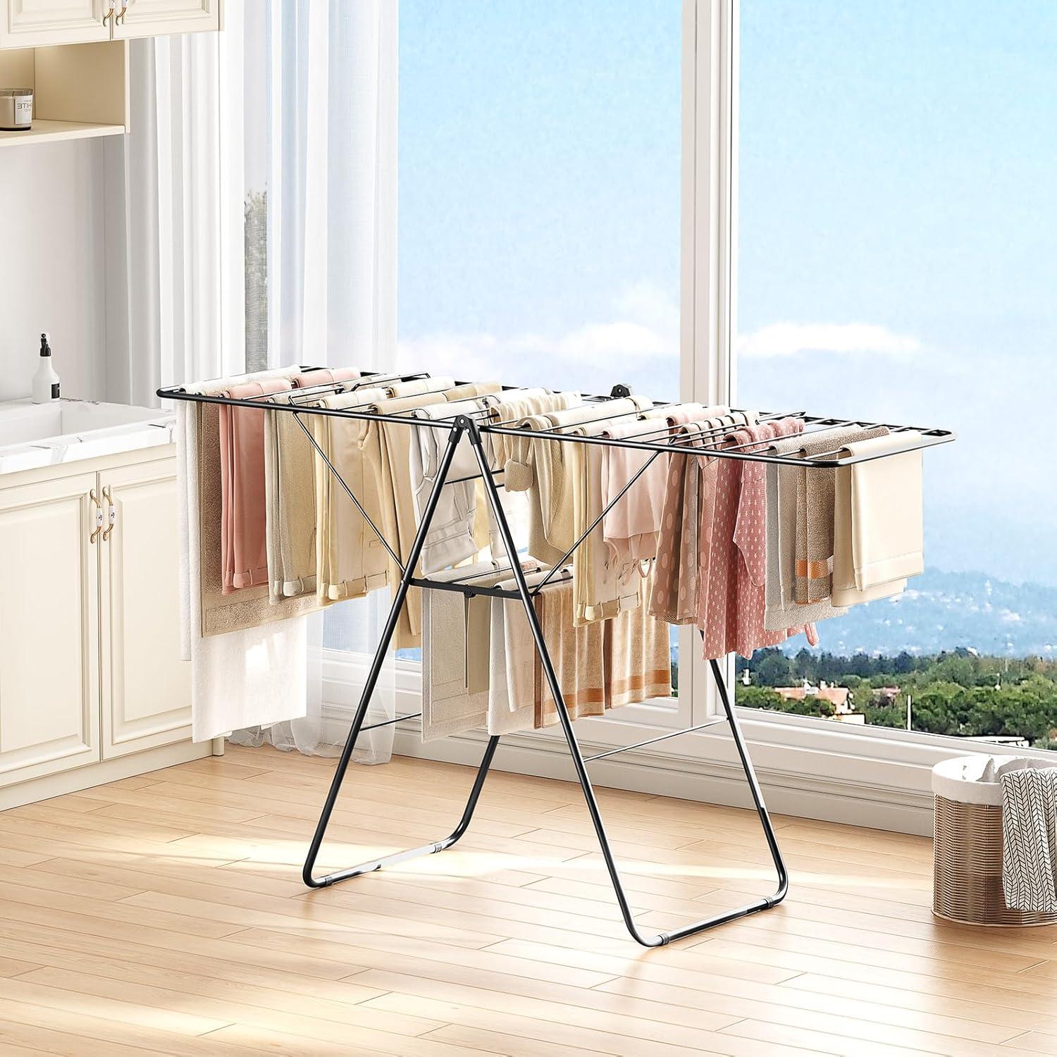 Estante para Secar Ropa APEXCHASER Plegable Ajustable 178 cm