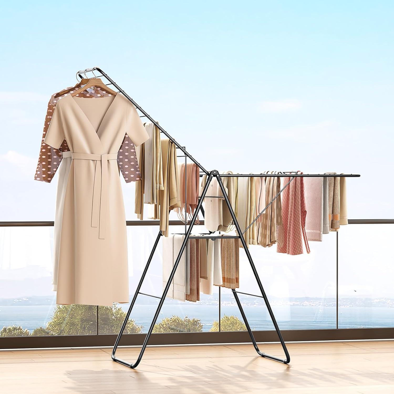 Estante para Secar Ropa APEXCHASER Plegable Ajustable 178 cm