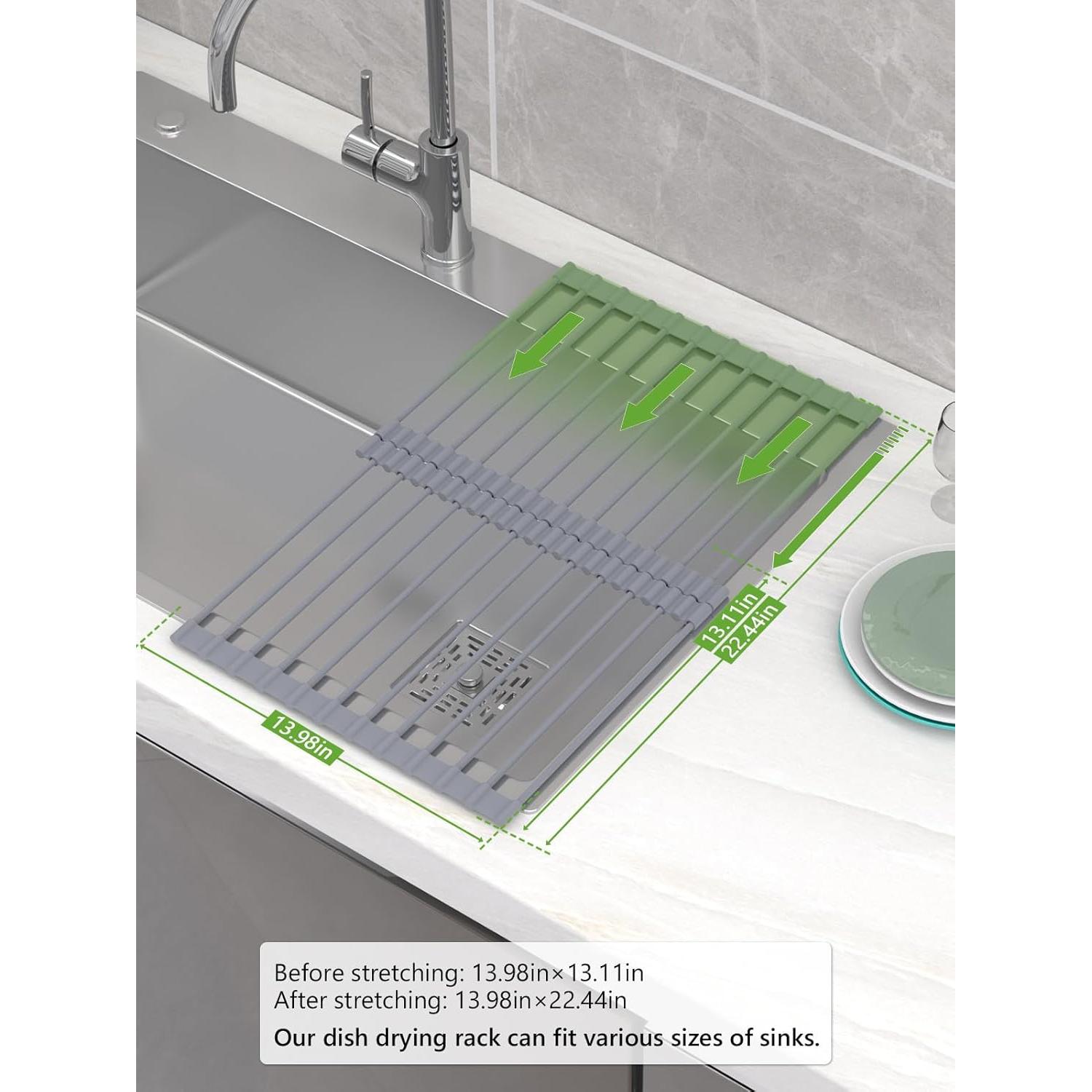 Escurridor de Platos Plegable Avakvek Gris 33.4-57 cm Silicona