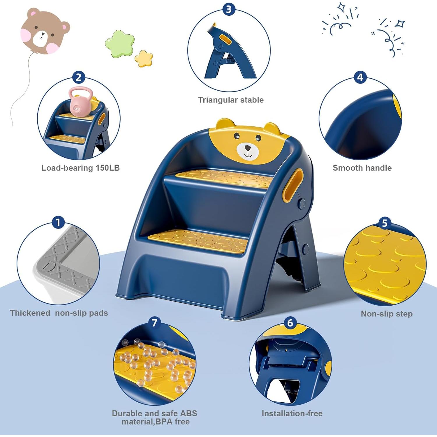 Escalera Plegable Antideslizante Tavlshero YT-8868 para Niños