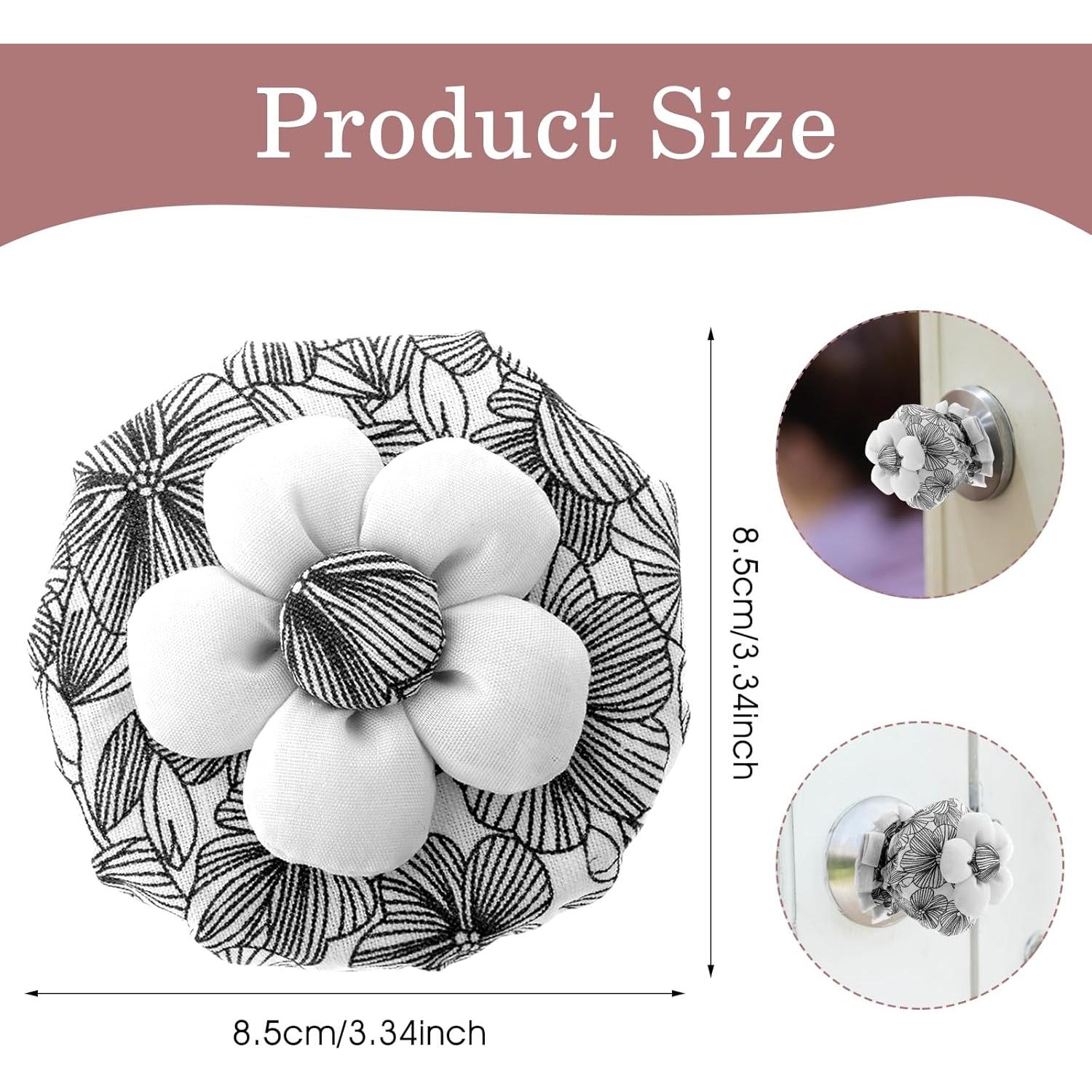 2 Fundas de Perilla de Puerta TIESOME Algodón Floral Negro