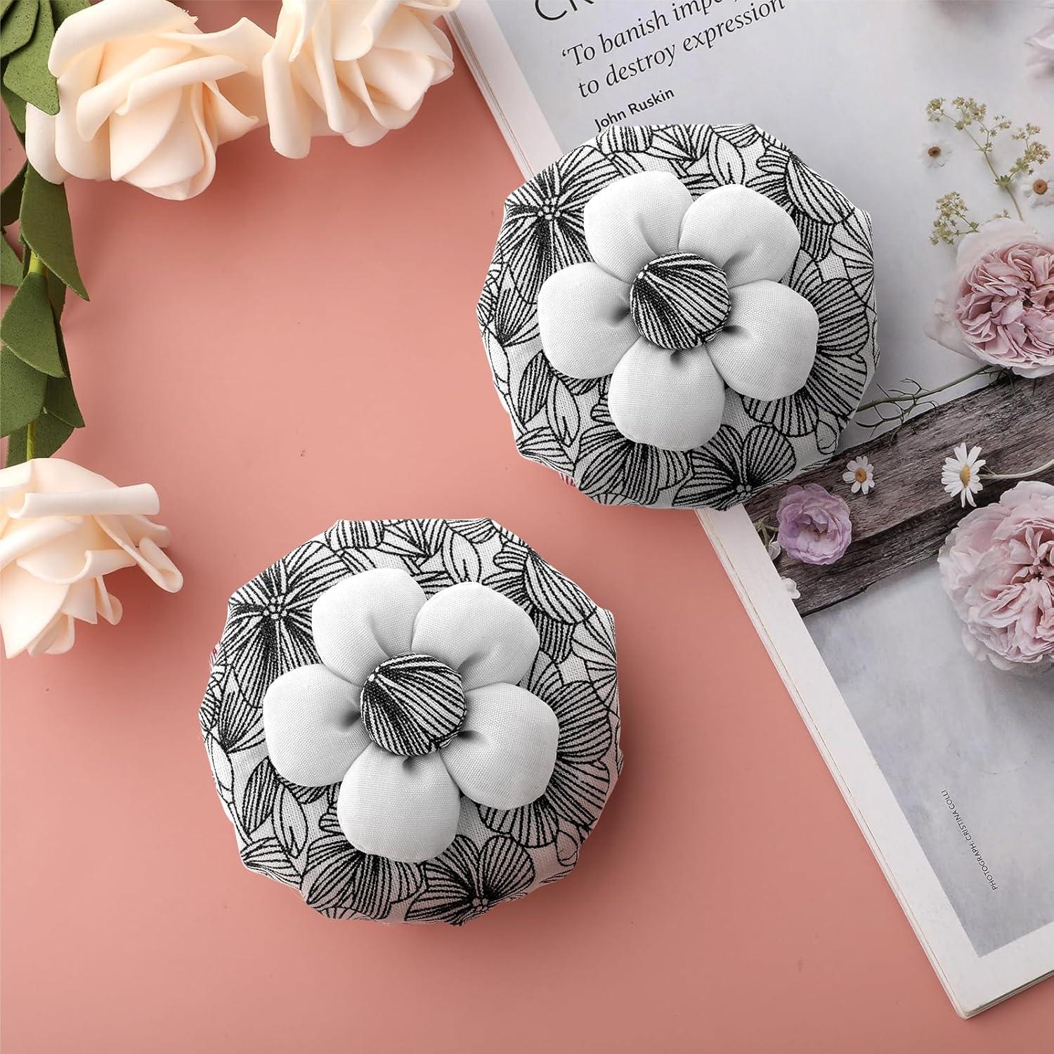 2 Fundas de Perilla de Puerta TIESOME Algodón Floral Negro