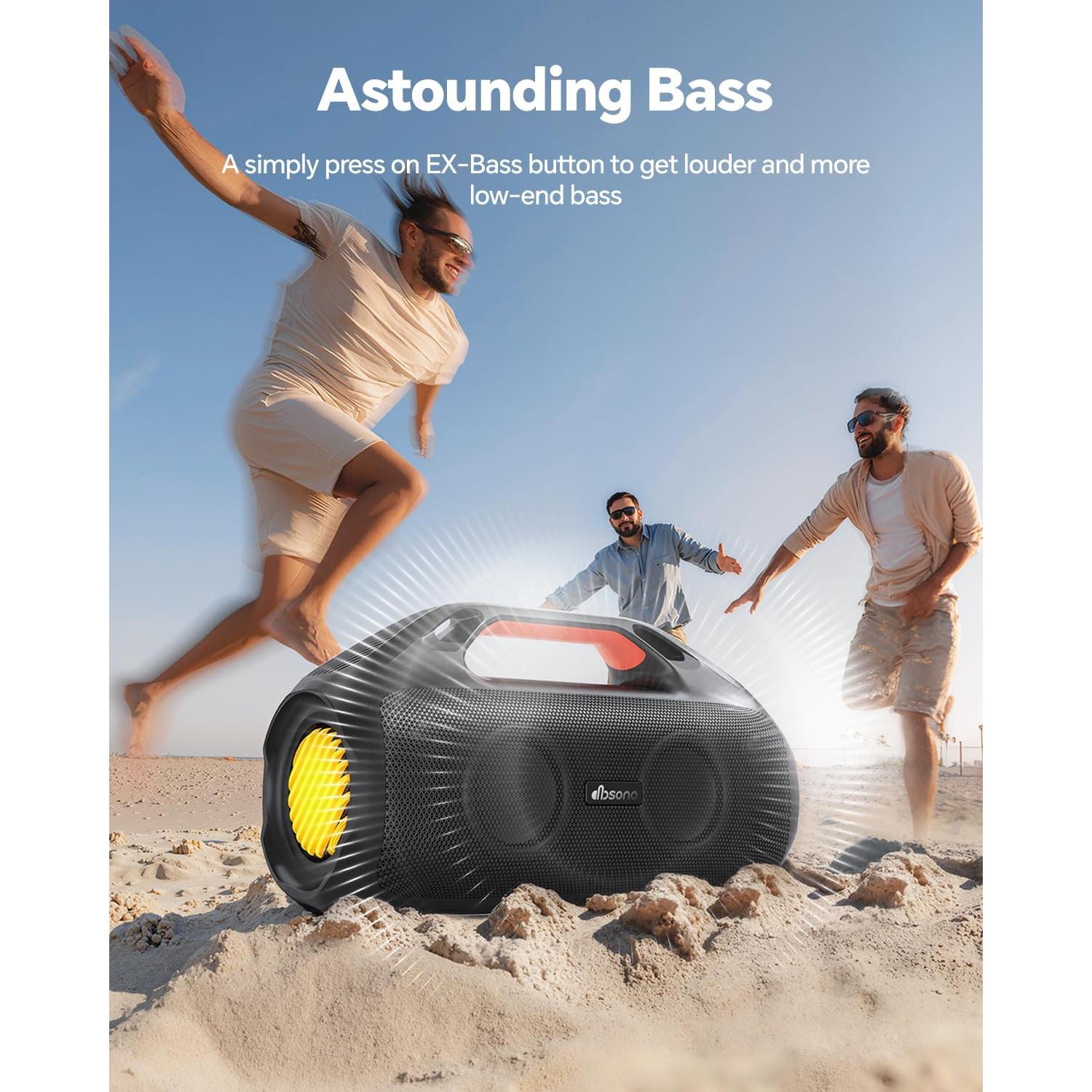 Altavoz Bluetooth 100W dbsono F29MAX Impermeable IPX7 Negro