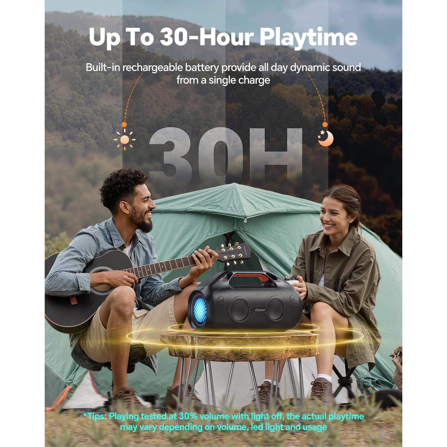 Altavoz Bluetooth 100W dbsono F29MAX Impermeable IPX7 Negro