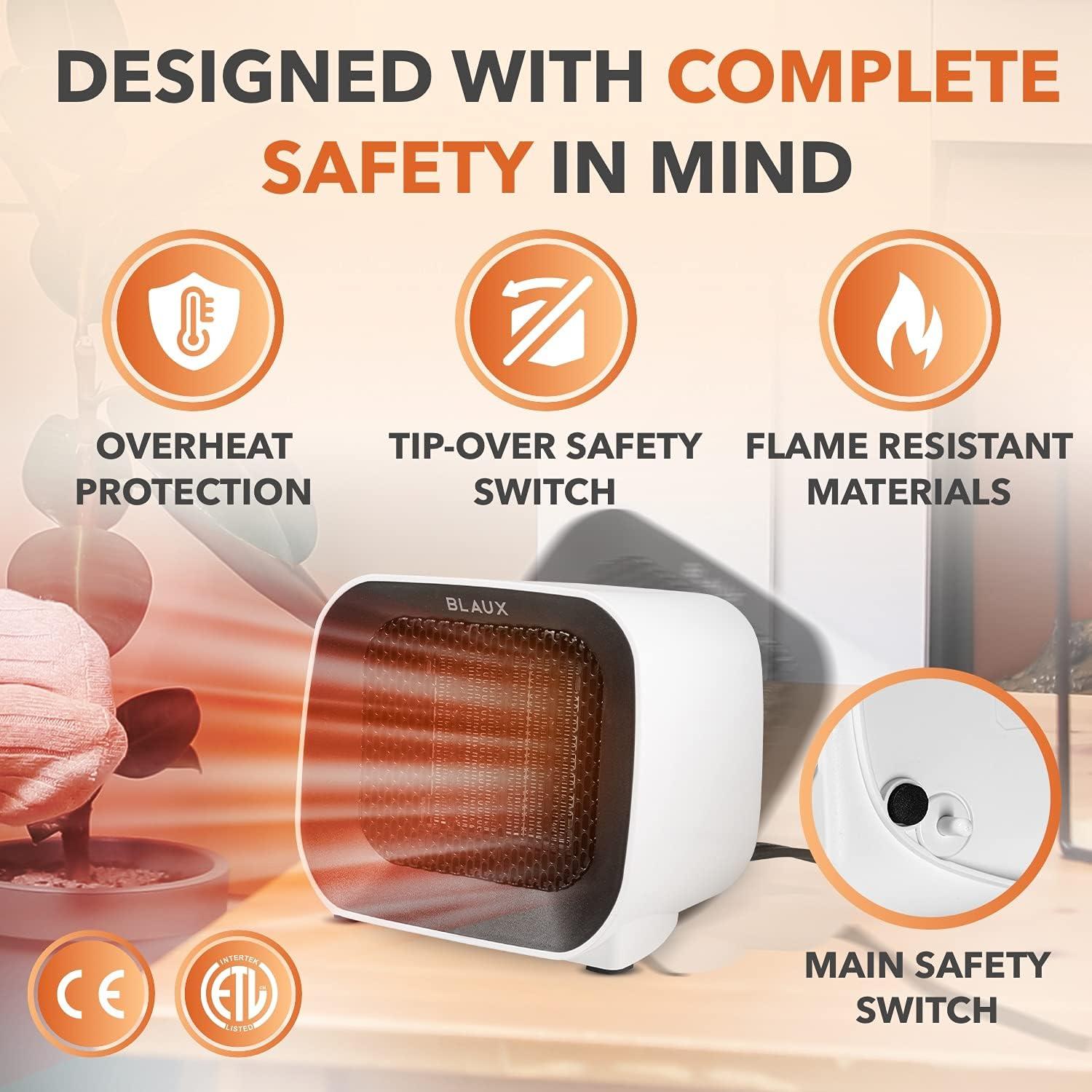 Calentador Eléctrico Portátil BLAUX Blast 450W Cerámico