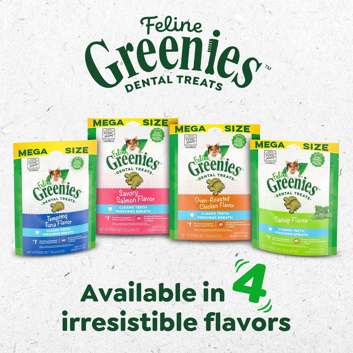 Galletas Dentales Greenies Feline para Gatos Adultos 276.5 g Salmón
