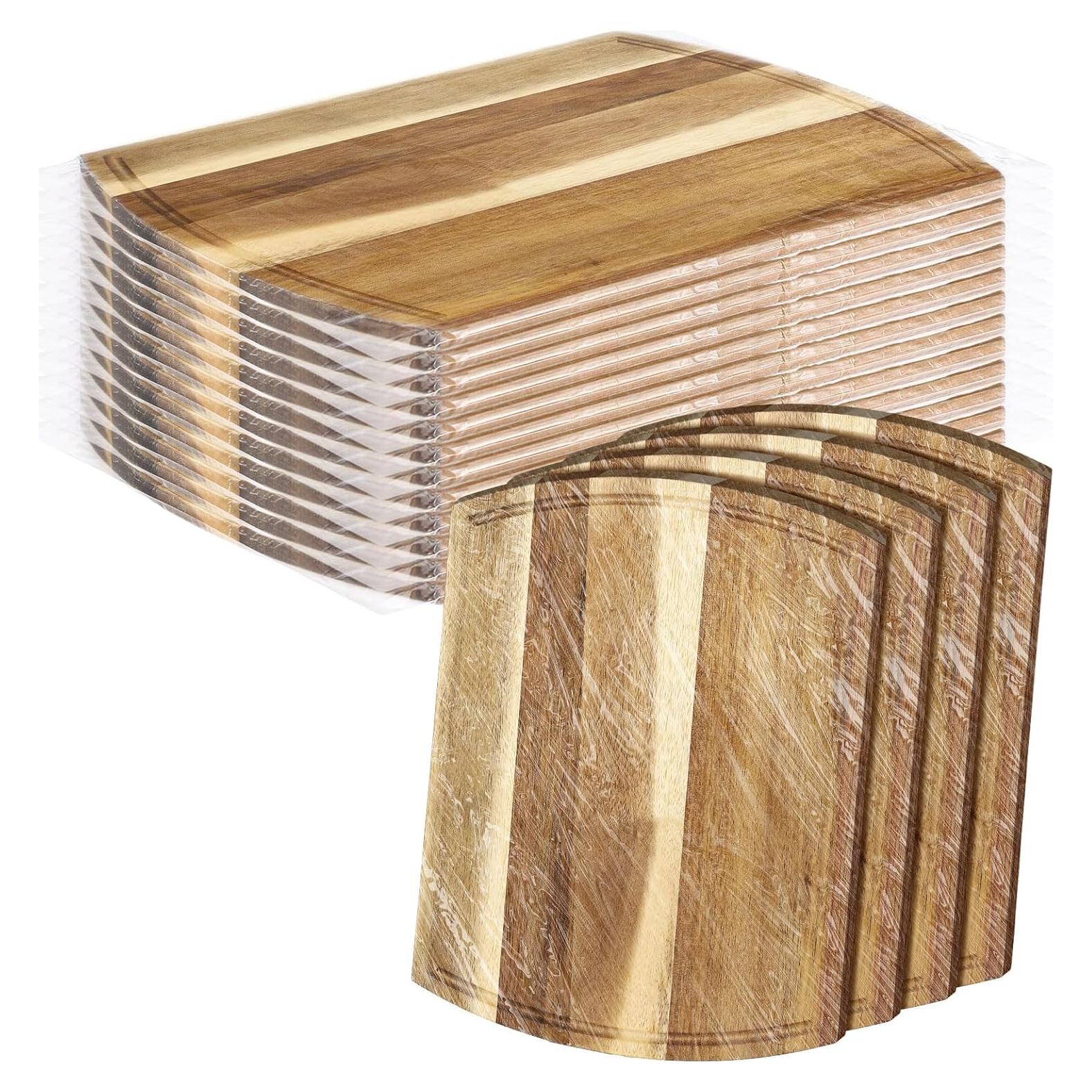 Paquete de 12 Tablas de Cortar Patelai de Madera de Acacia 30x22 cm