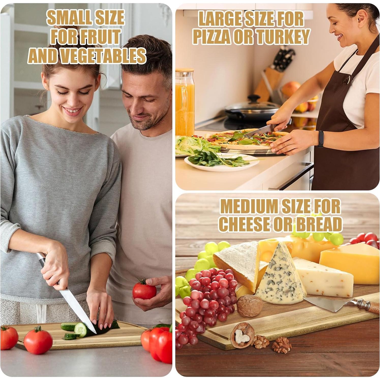 Paquete de 12 Tablas de Cortar Patelai de Madera de Acacia 30x22 cm