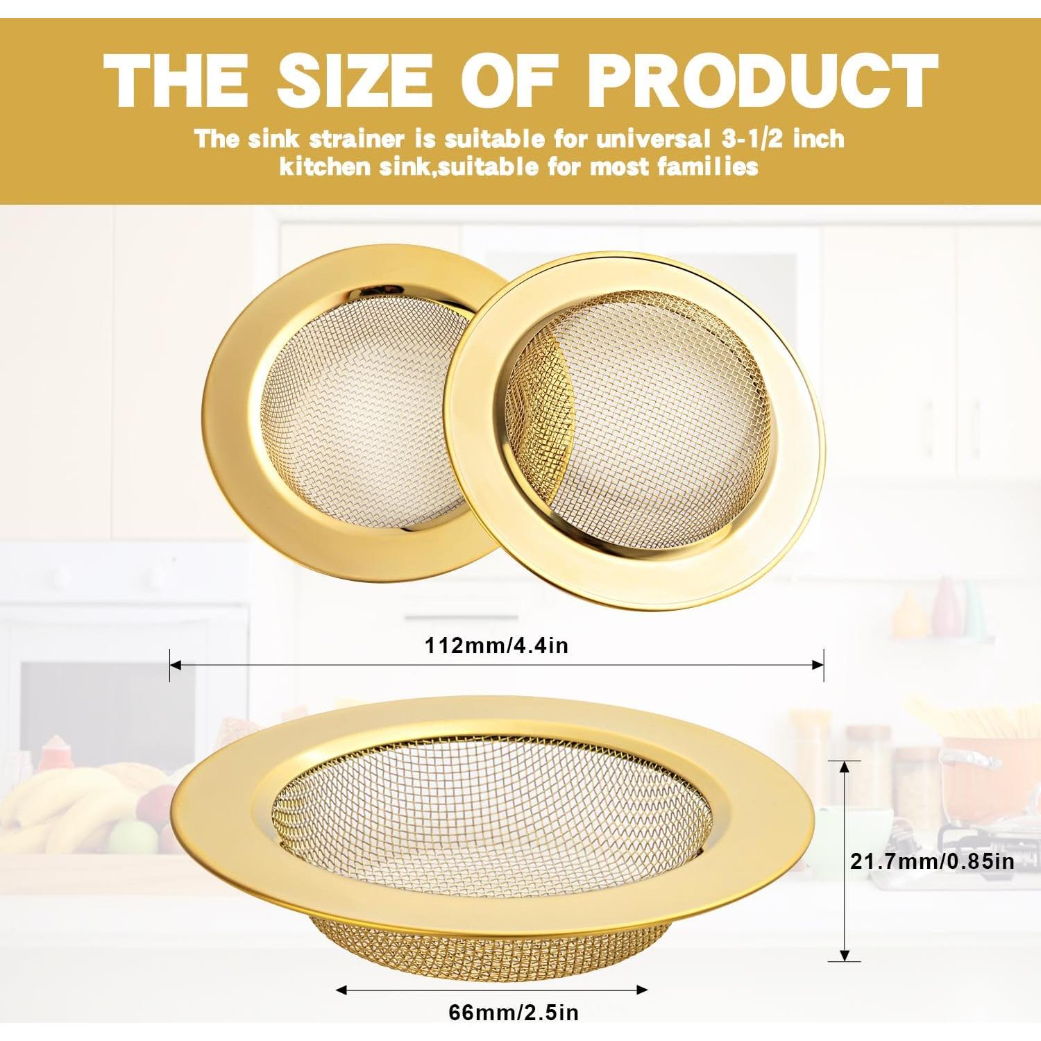 Colador de Fregadero RQYEKDO Acero Inoxidable 11.1 cm Oro