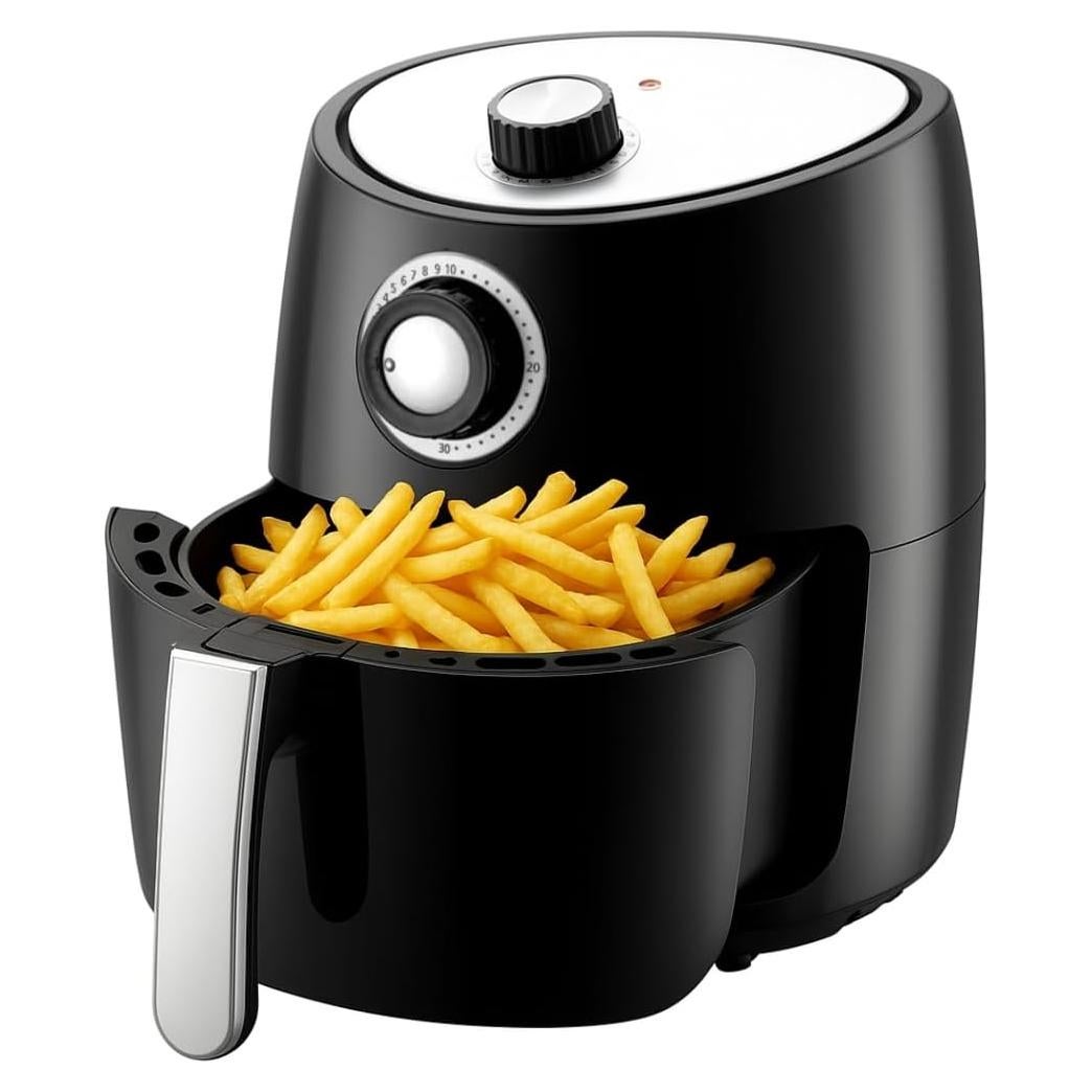 Freidora de Aire NutriChef 2 Cuartos 1000W Antiadherente Negra