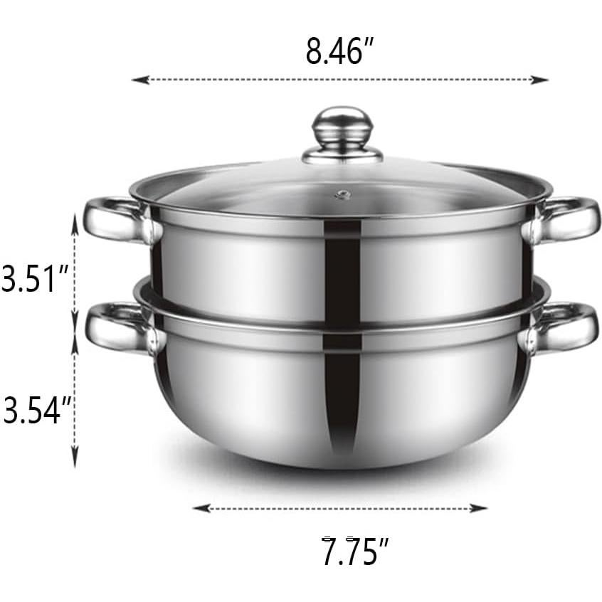 Olla de vapor 22.2 cm Lcilent acero inoxidable 18/8