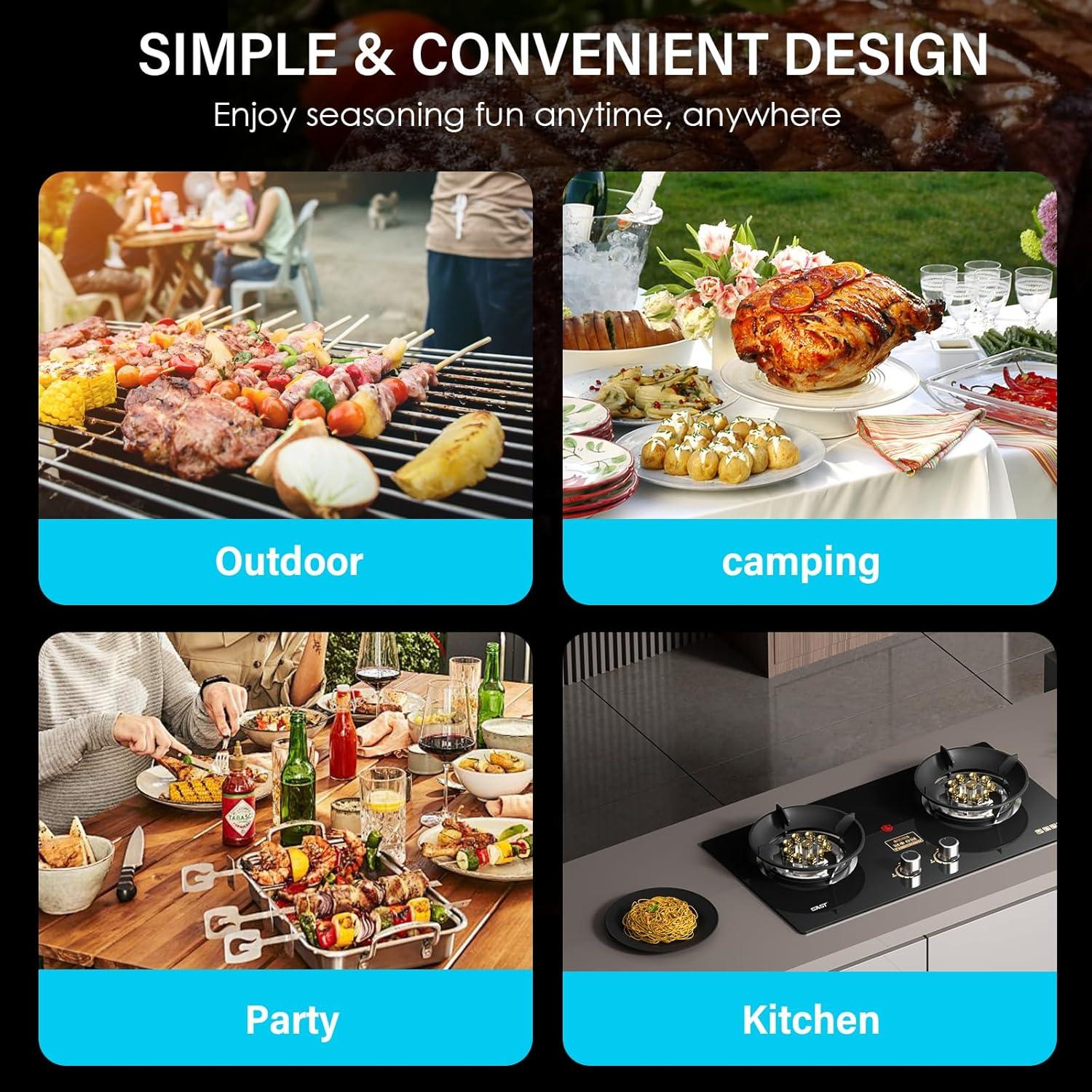 Juego de Molinillos Eléctricos de Sal y Pimienta GEMII Negro