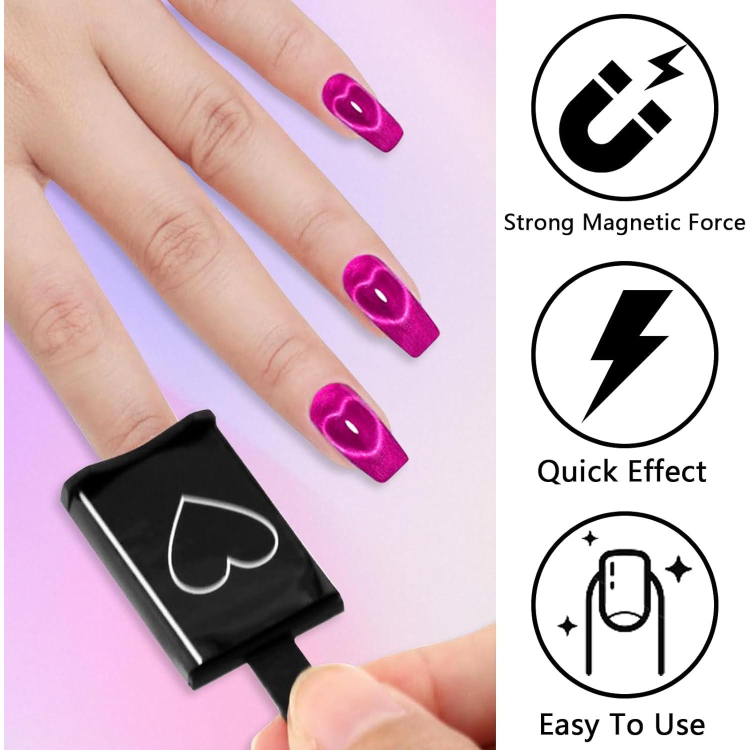 Juego de 12 Imágenes para Uñas Laza - Imán Ojo de Gato