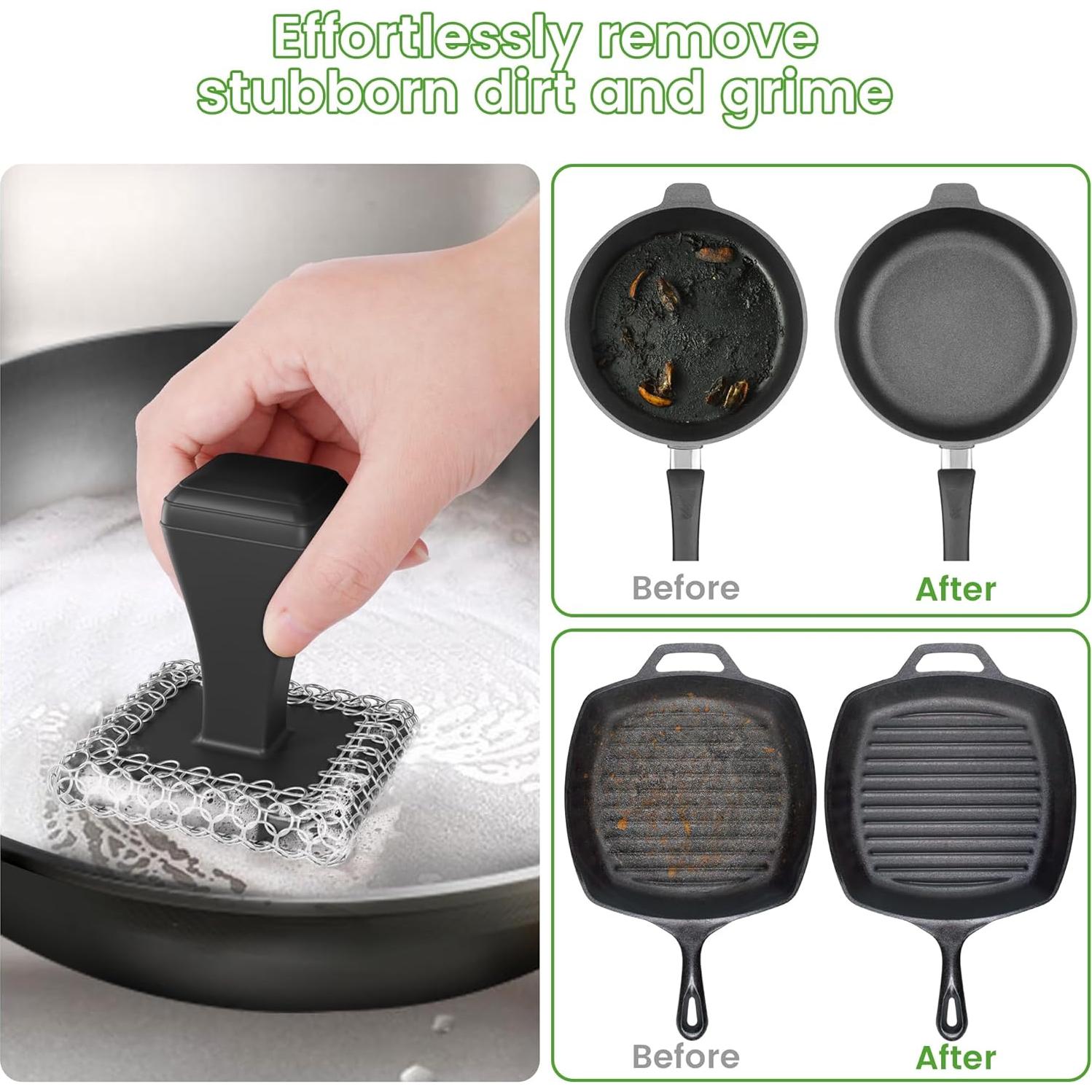 Estropajo de Malla de Acero Inoxidable TOPULORS - Negro