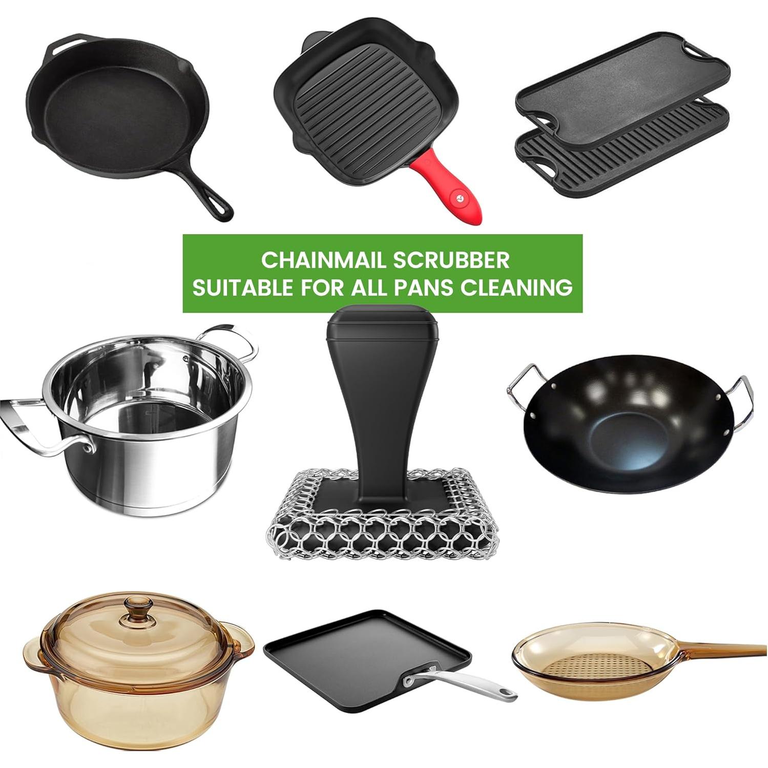 Estropajo de Malla de Acero Inoxidable TOPULORS - Negro