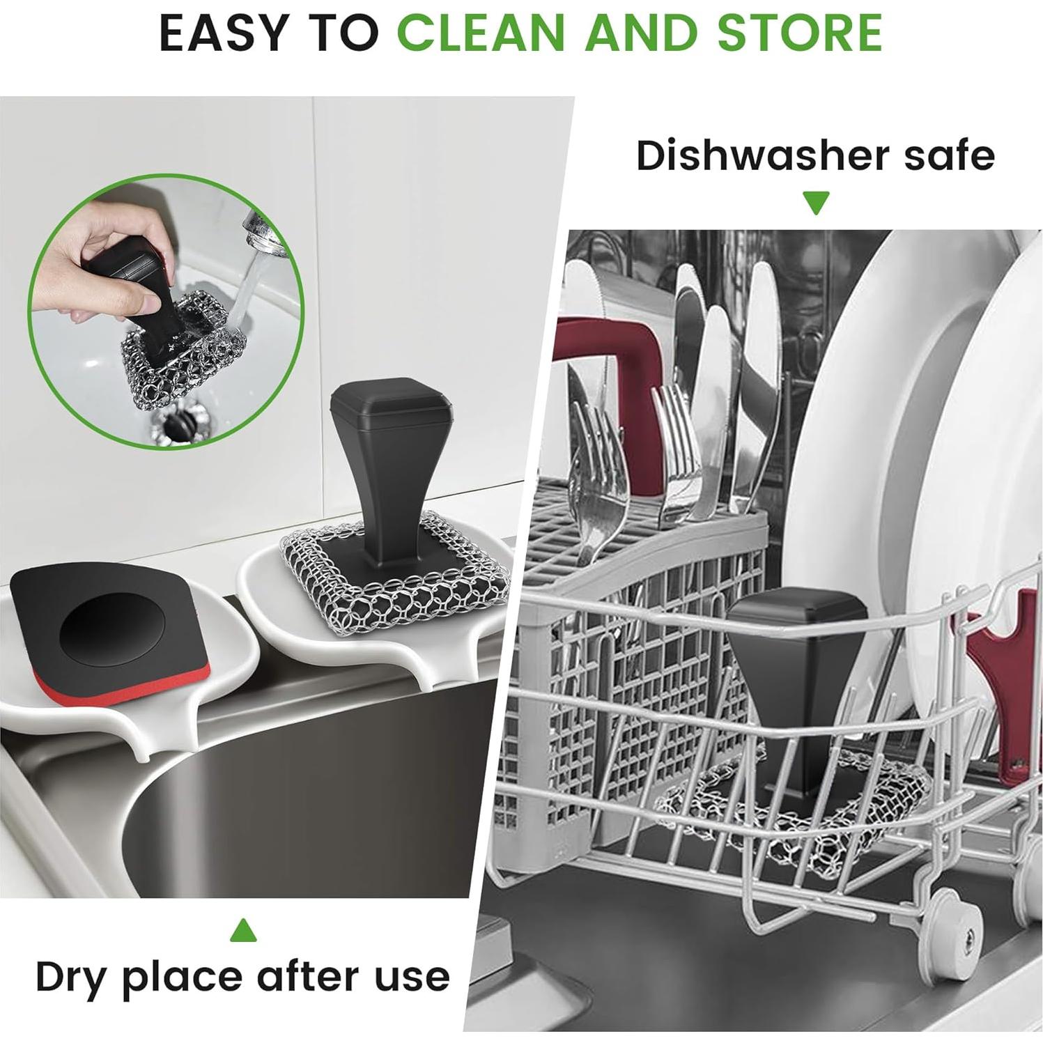 Estropajo de Malla de Acero Inoxidable TOPULORS - Negro