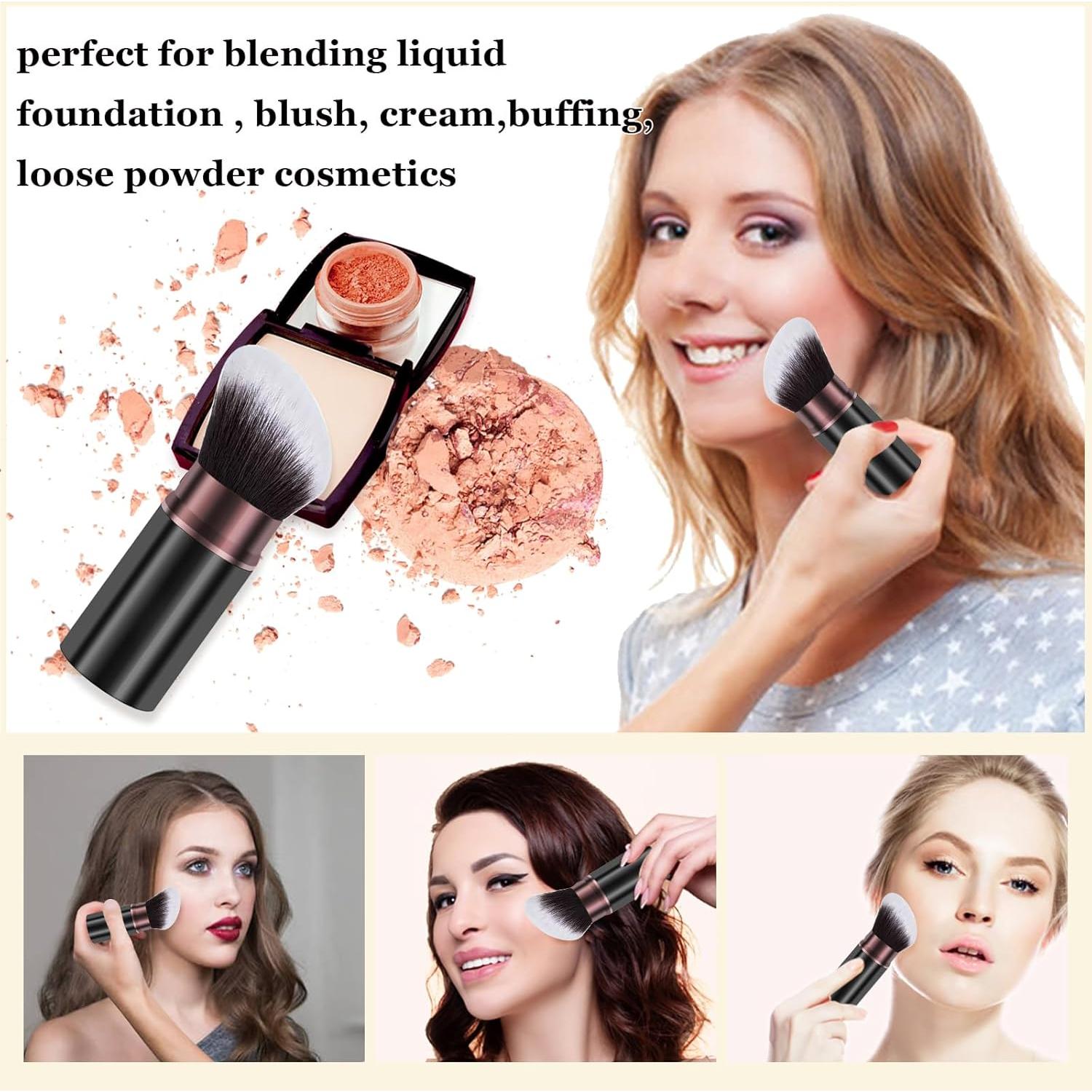 Brocha de Maquillaje Kabuki Retráctil Keriloo - Multiusos