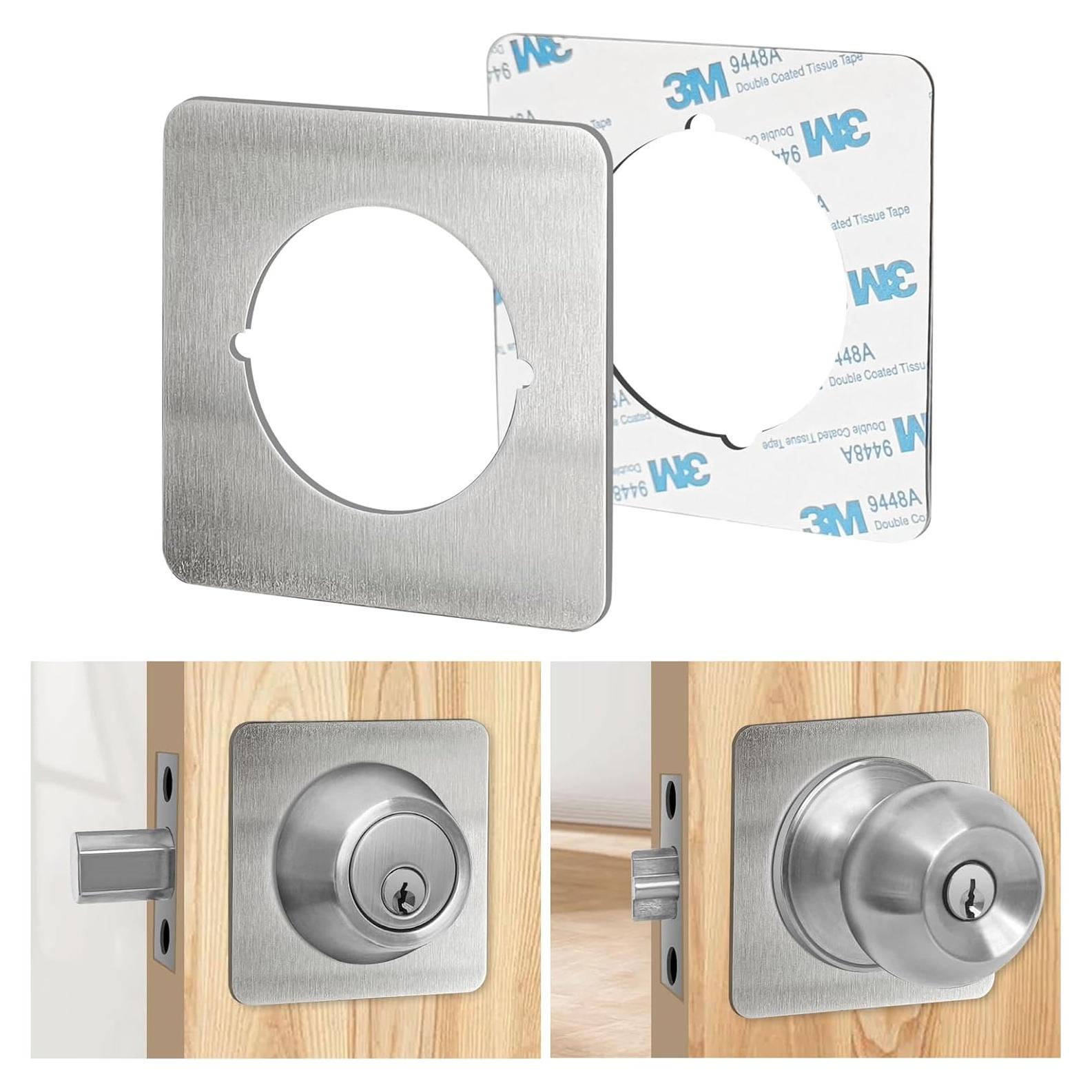 Placas de refuerzo para pomo de puerta MOSECYOU níquel satinado