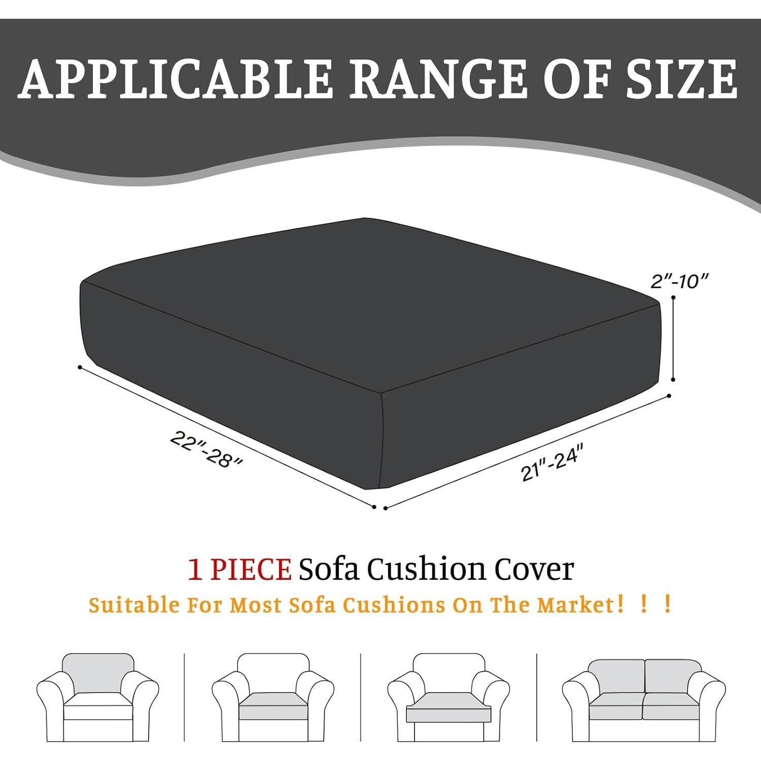 Funda de Sofá Seccional Elástica BT.WA Negra para Asiento