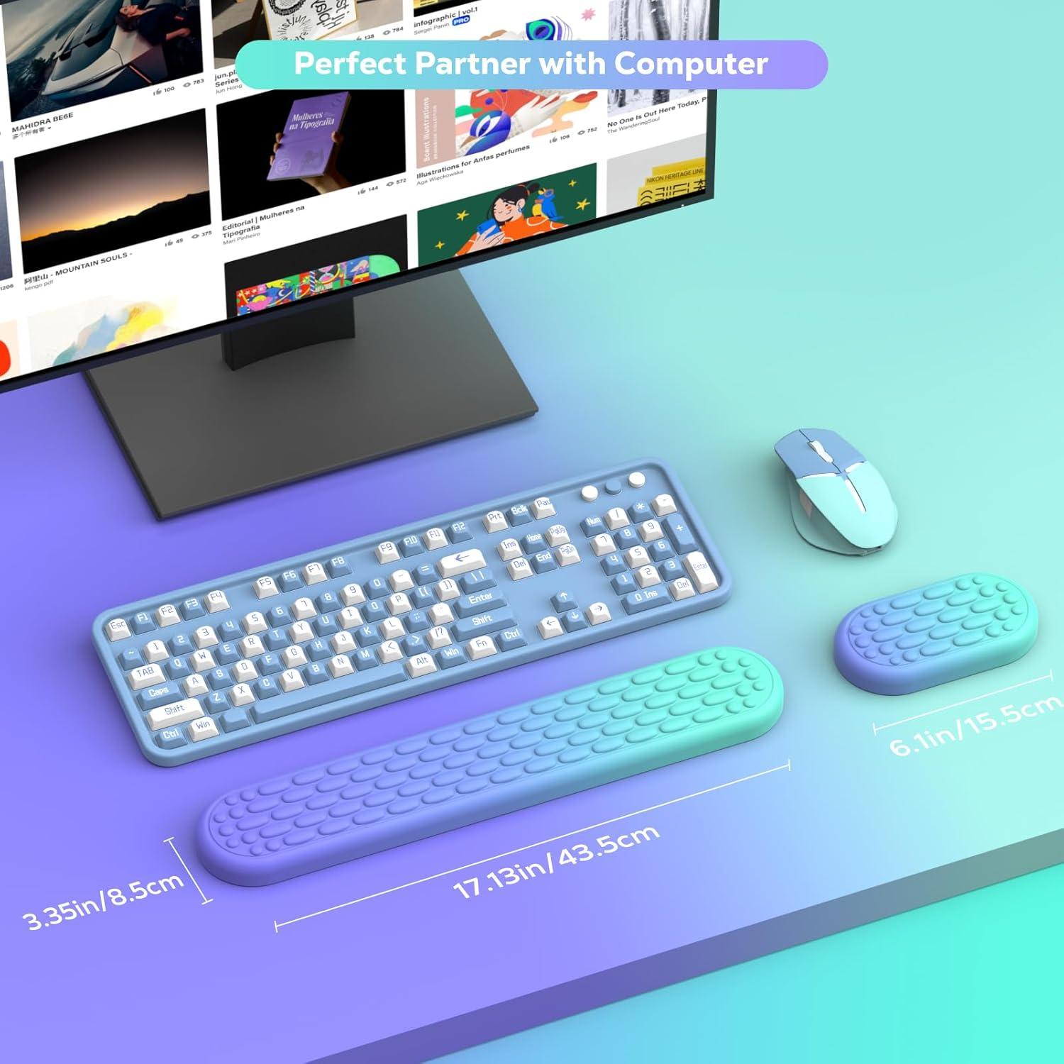 Reposamuñecas Ergonómico MoKo con Espuma Viscoelástica - Gradiente Púrpura Verde