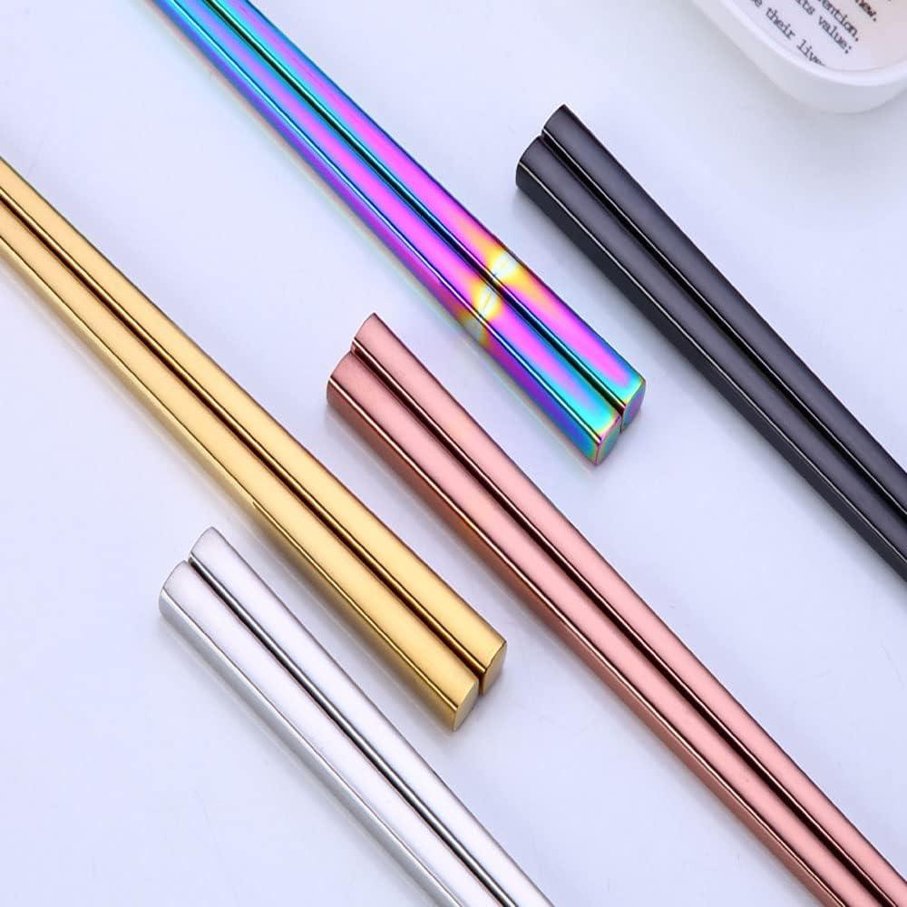 Palillos Reutilizables de Acero Inoxidable 2 PZS Negro