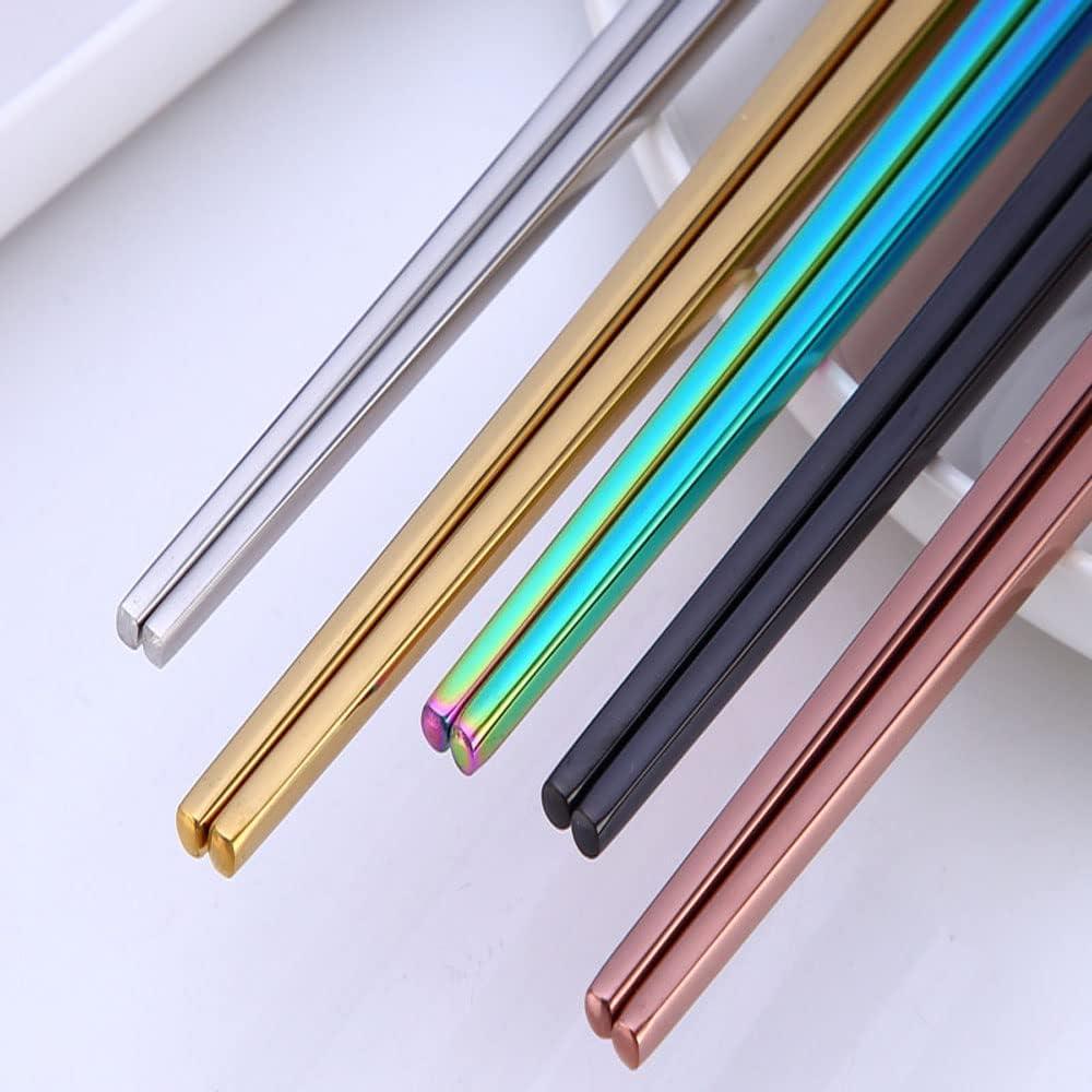 Palillos Reutilizables de Acero Inoxidable 2 PZS Negro