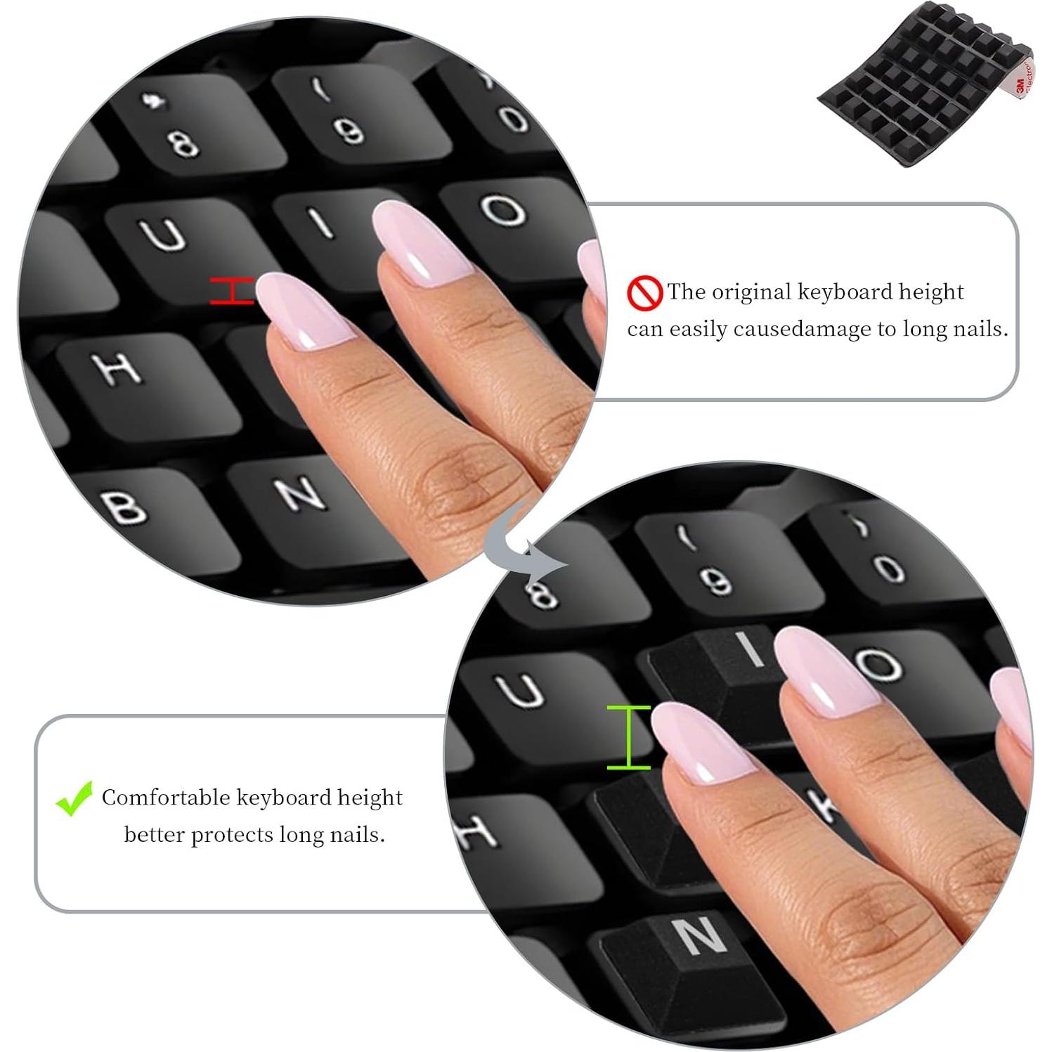 120 Calcomanías Elevadas para Teclado VEINARDYL - Negro Trapezoidal