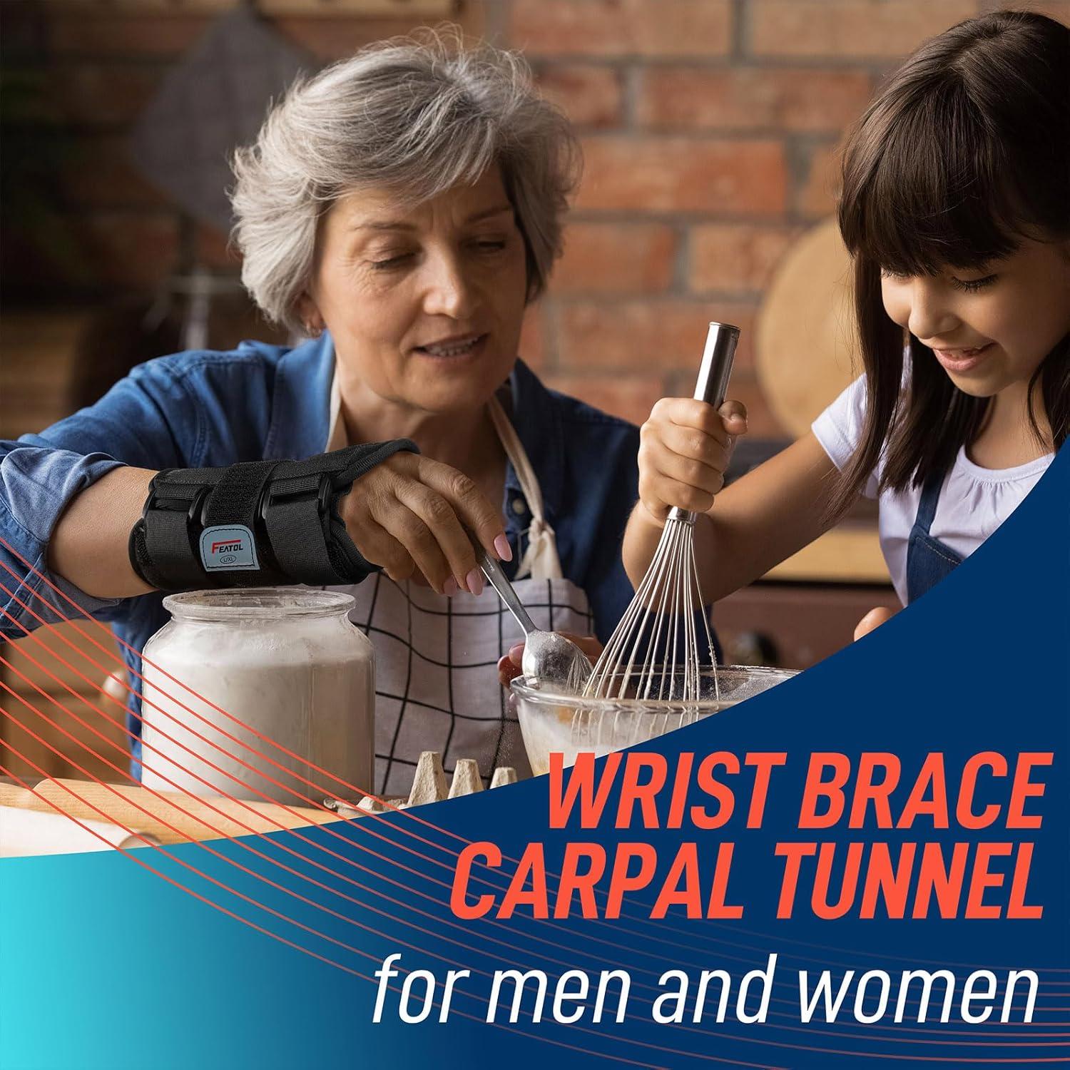 Muñequera FEATOL para Síndrome del Túnel Carpiano - Soporte Nocturno