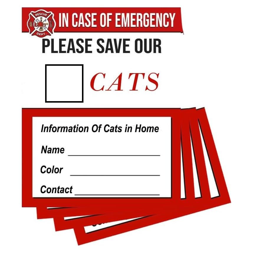 Calcomanías de Alerta de Mascotas XTRAYXRAY - Paquete de 4 - Impermeables