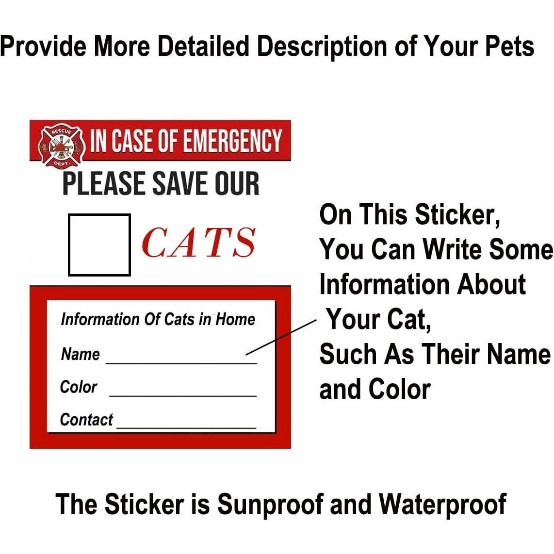 Calcomanías de Alerta de Mascotas XTRAYXRAY - Paquete de 4 - Impermeables