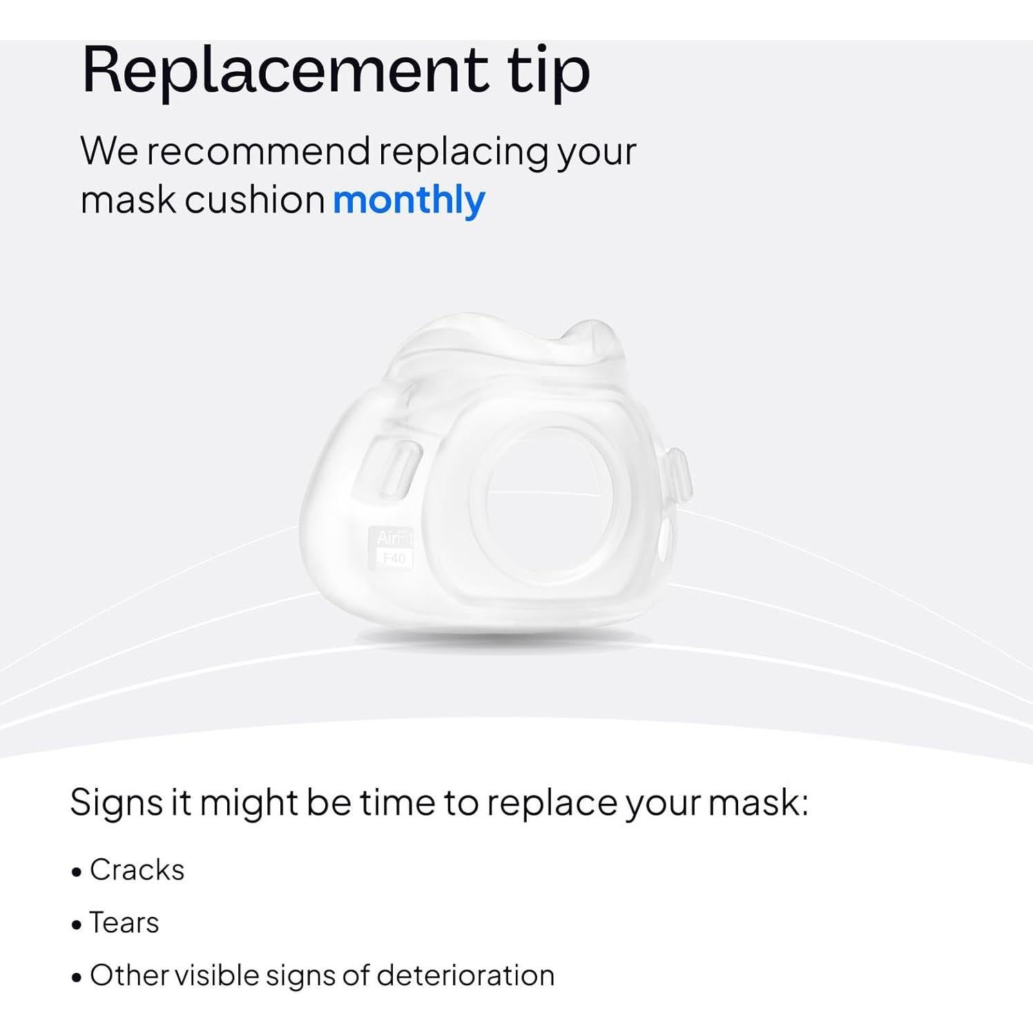 Almohadilla de Reemplazo ResMed AirFit F40 - Pequeña Ancha