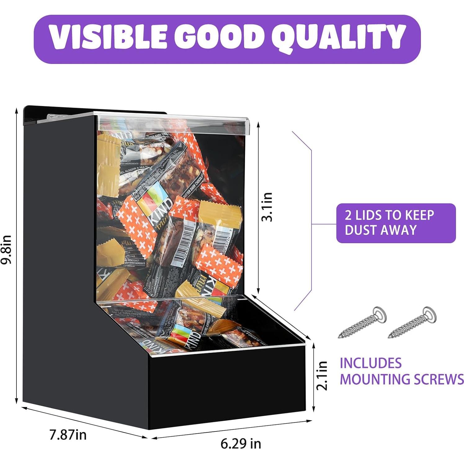 Dispensador de Caramelos DUNTON Acrílico Negro 26.5x20.1 cm