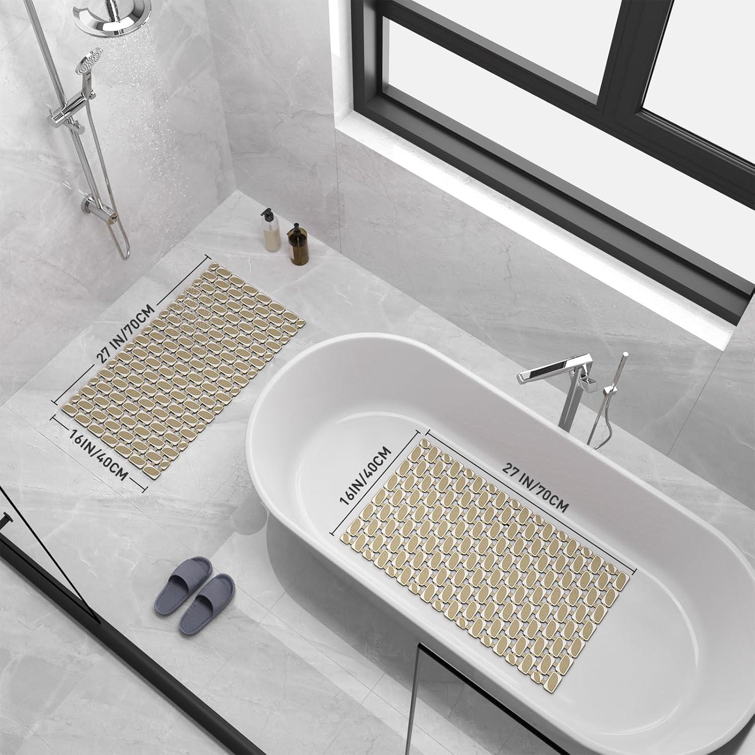 Alfombra de Ducha Antideslizante Elisstaence 68.6x40.6cm Marrón