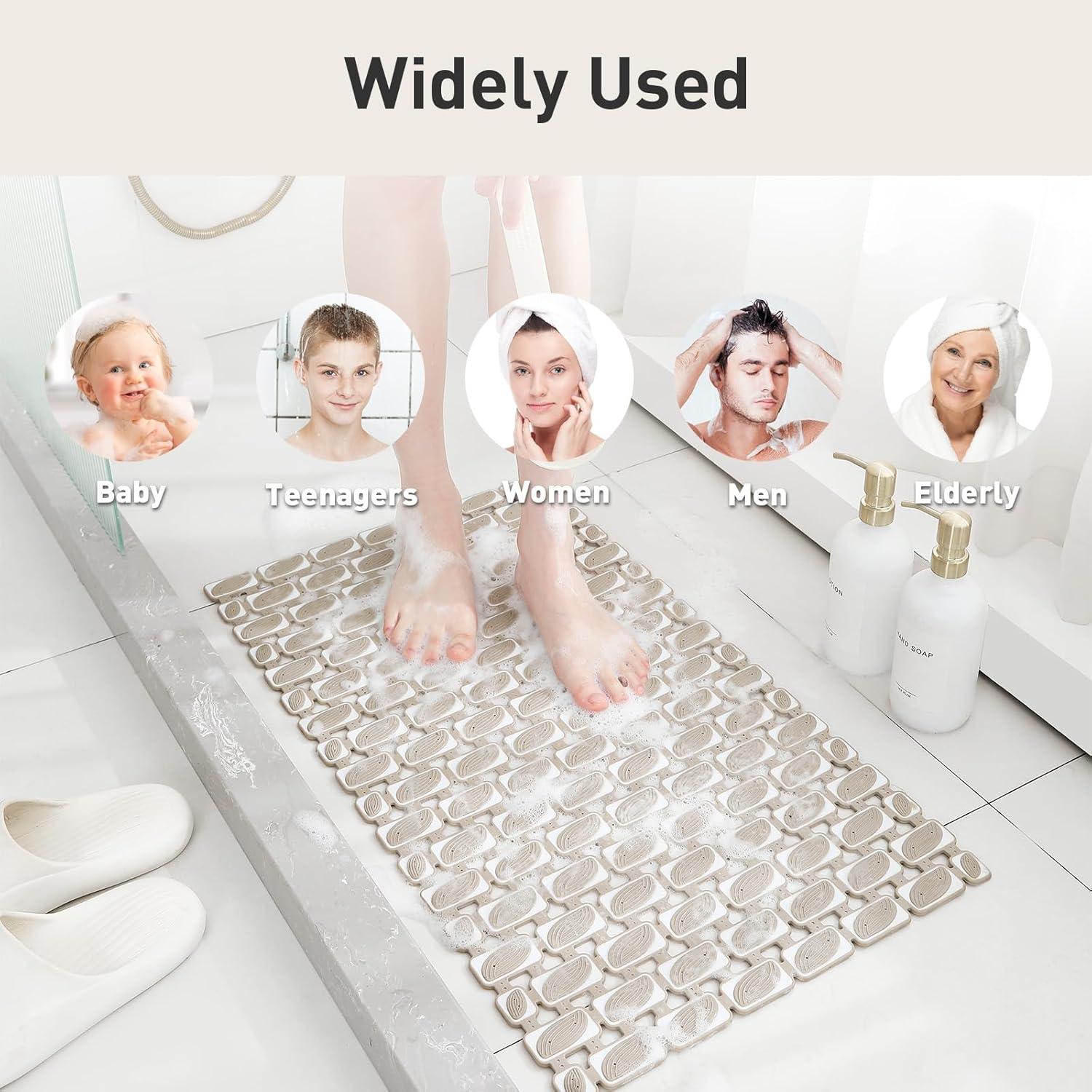 Alfombra de Ducha Antideslizante Elisstaence 68.6x40.6cm Marrón