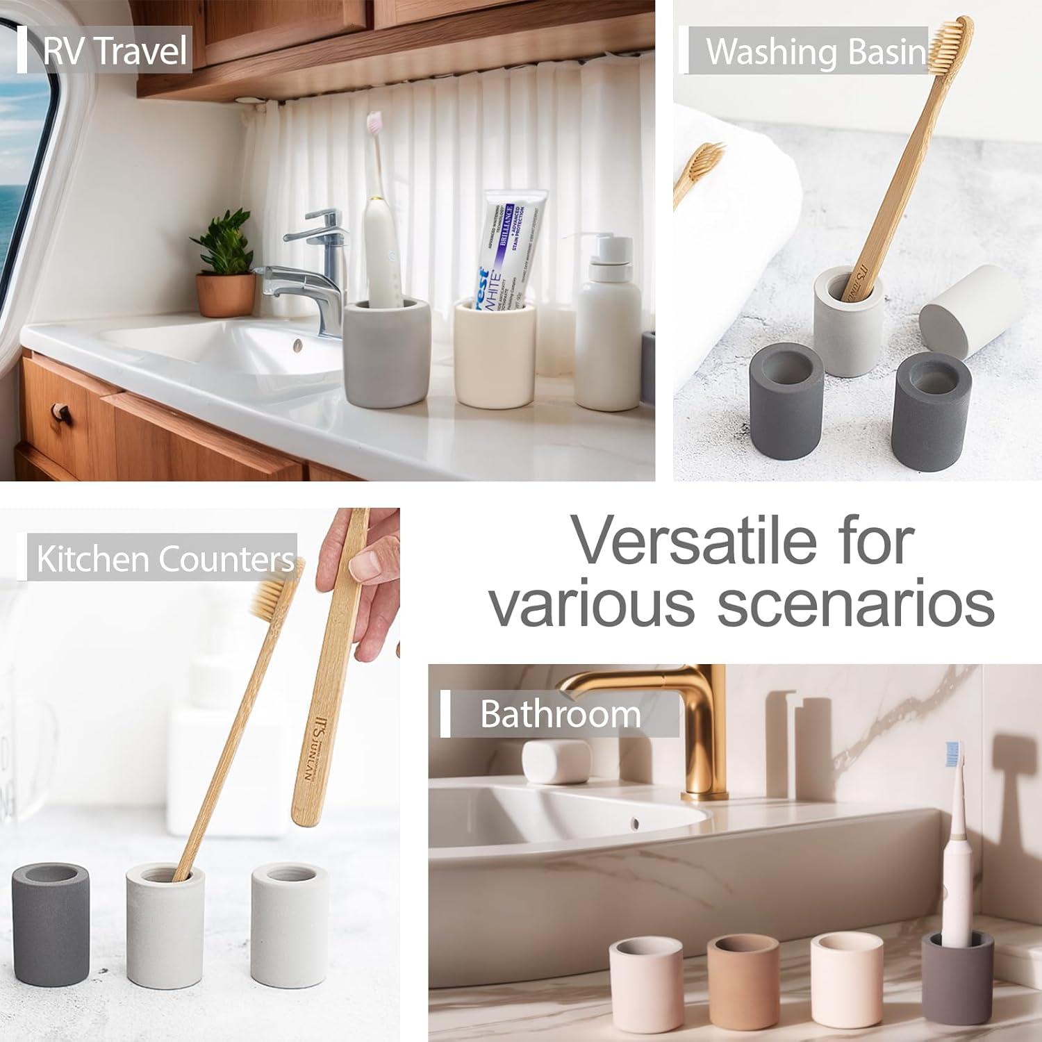 Soporte de Cepillos de Dientes DiatZeno Beige Compacto 6.1cm