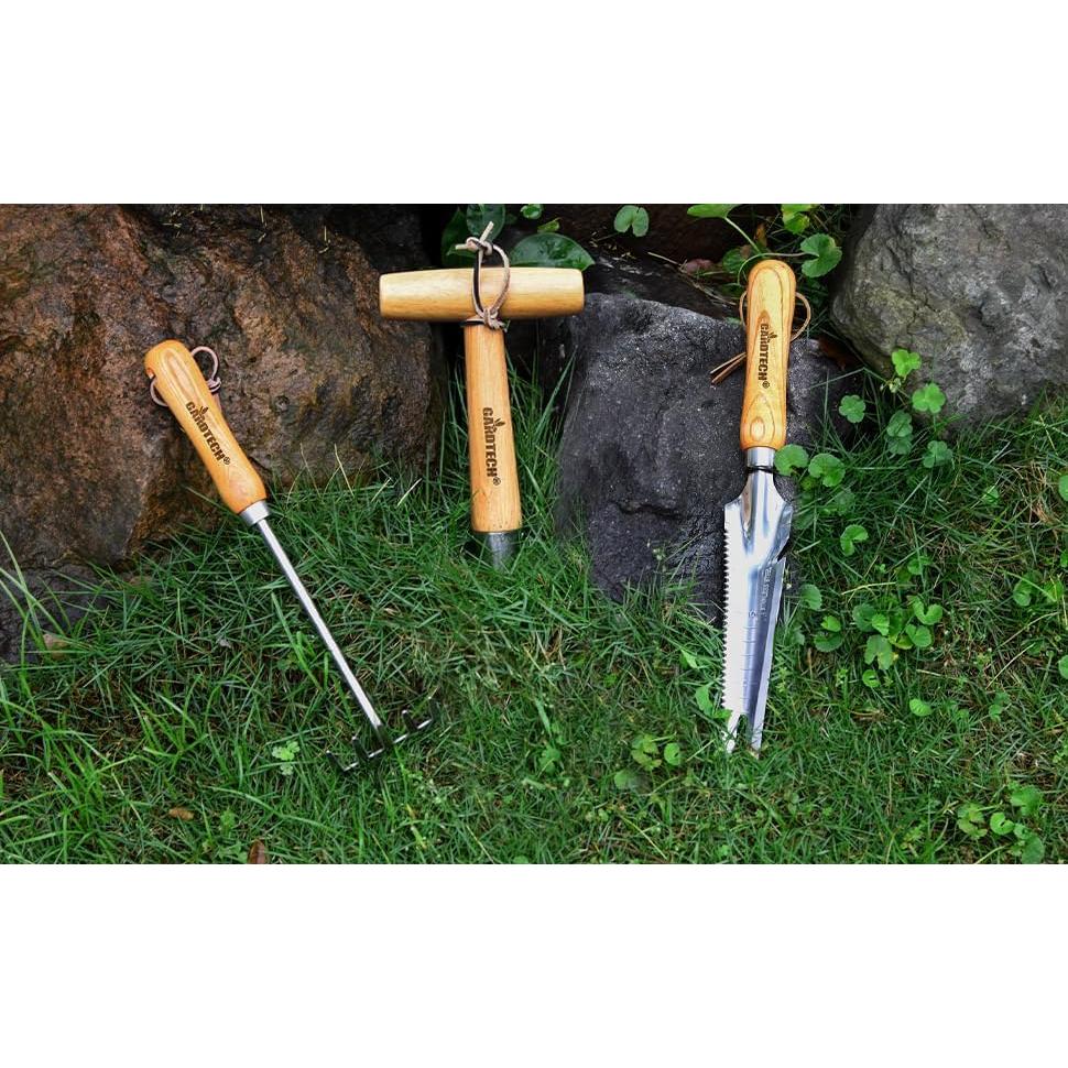 Juego de Herramientas de Jardín Gardtech - 3 Piezas de Acero Inoxidable y Madera