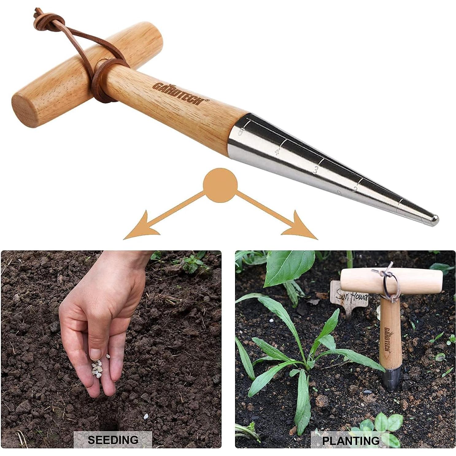 Juego de Herramientas de Jardín Gardtech - 3 Piezas de Acero Inoxidable y Madera