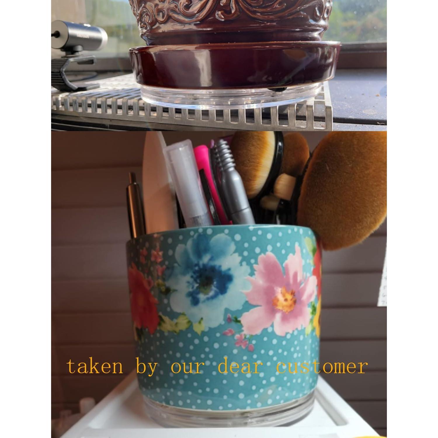 Lazy Susan Acrílico Susenya 7" Negro 2-Pack Organizador